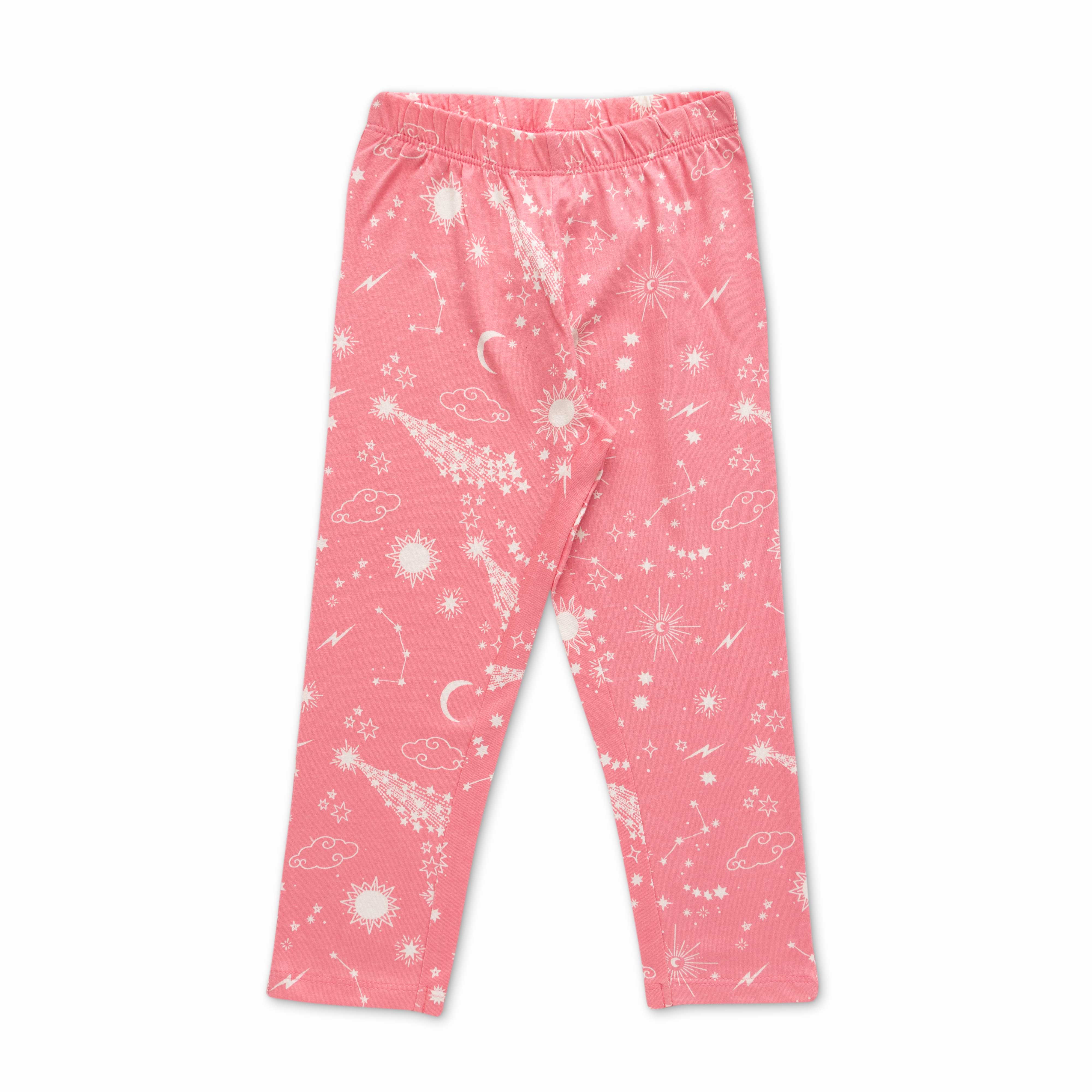 Girls Pink & White Printed Night suit