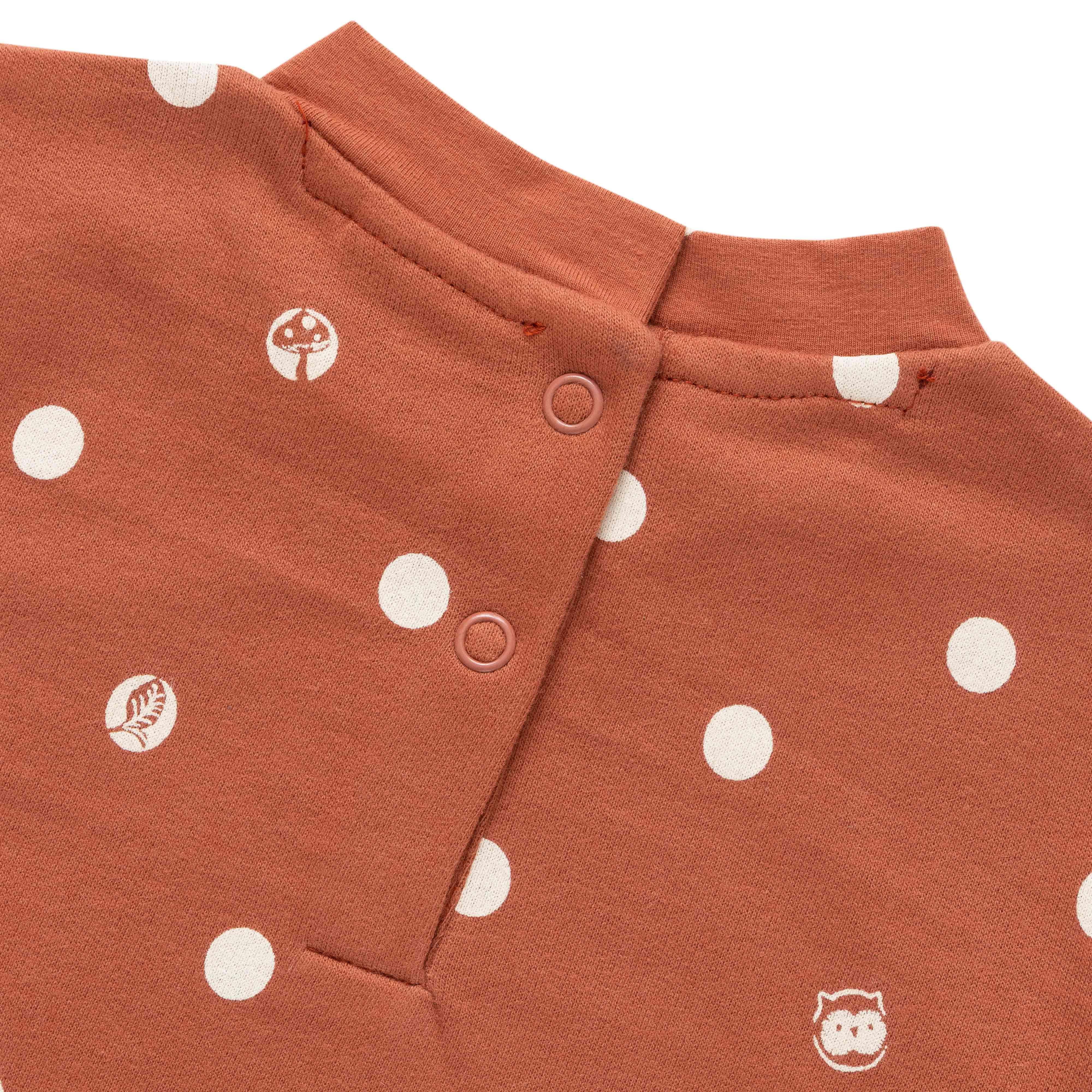 Girls Polka Dot Mandarin Collar Long Sleeve Pure Cotton Clothing Set - Juscubs