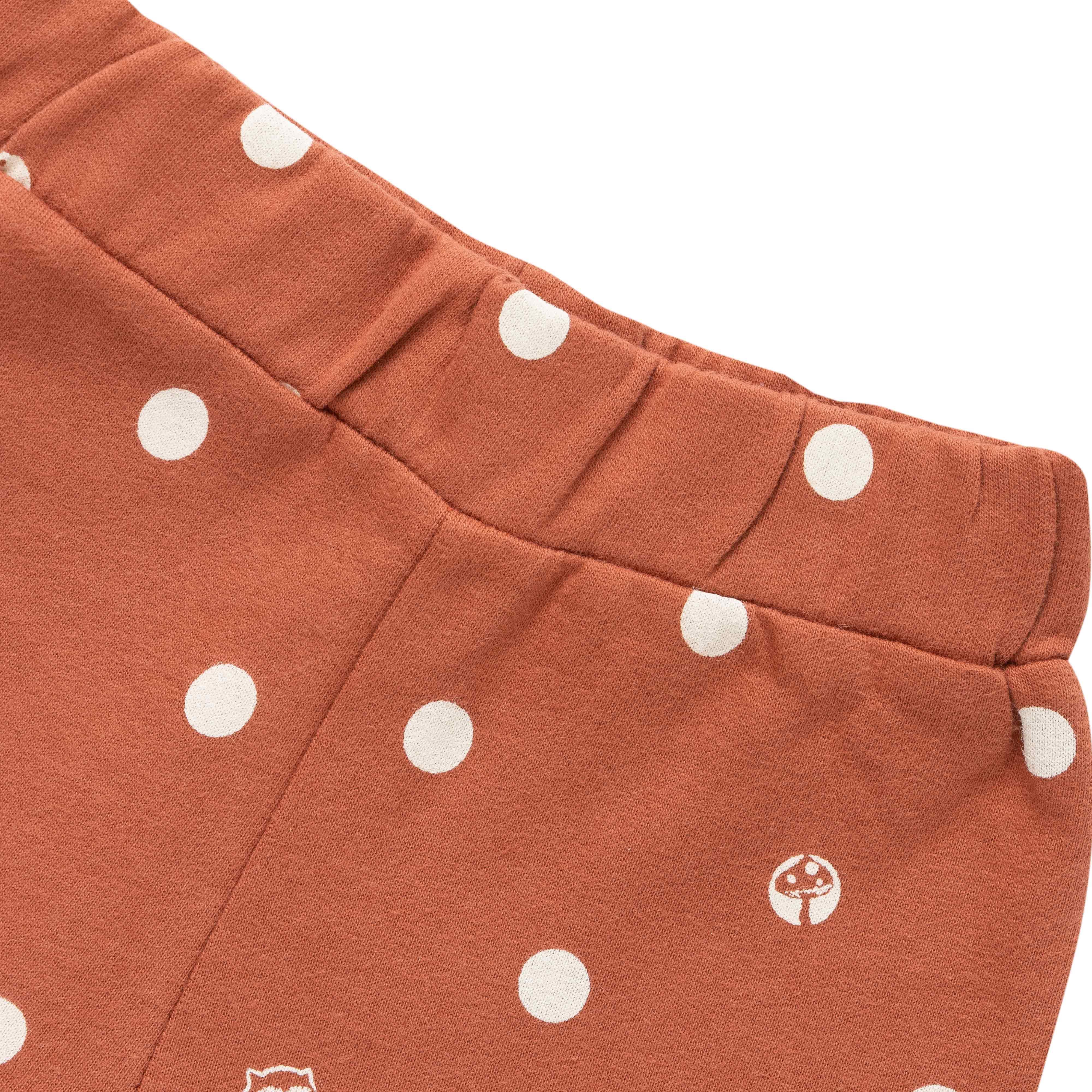 Girls Polka Dot Mandarin Collar Long Sleeve Pure Cotton Clothing Set - Juscubs