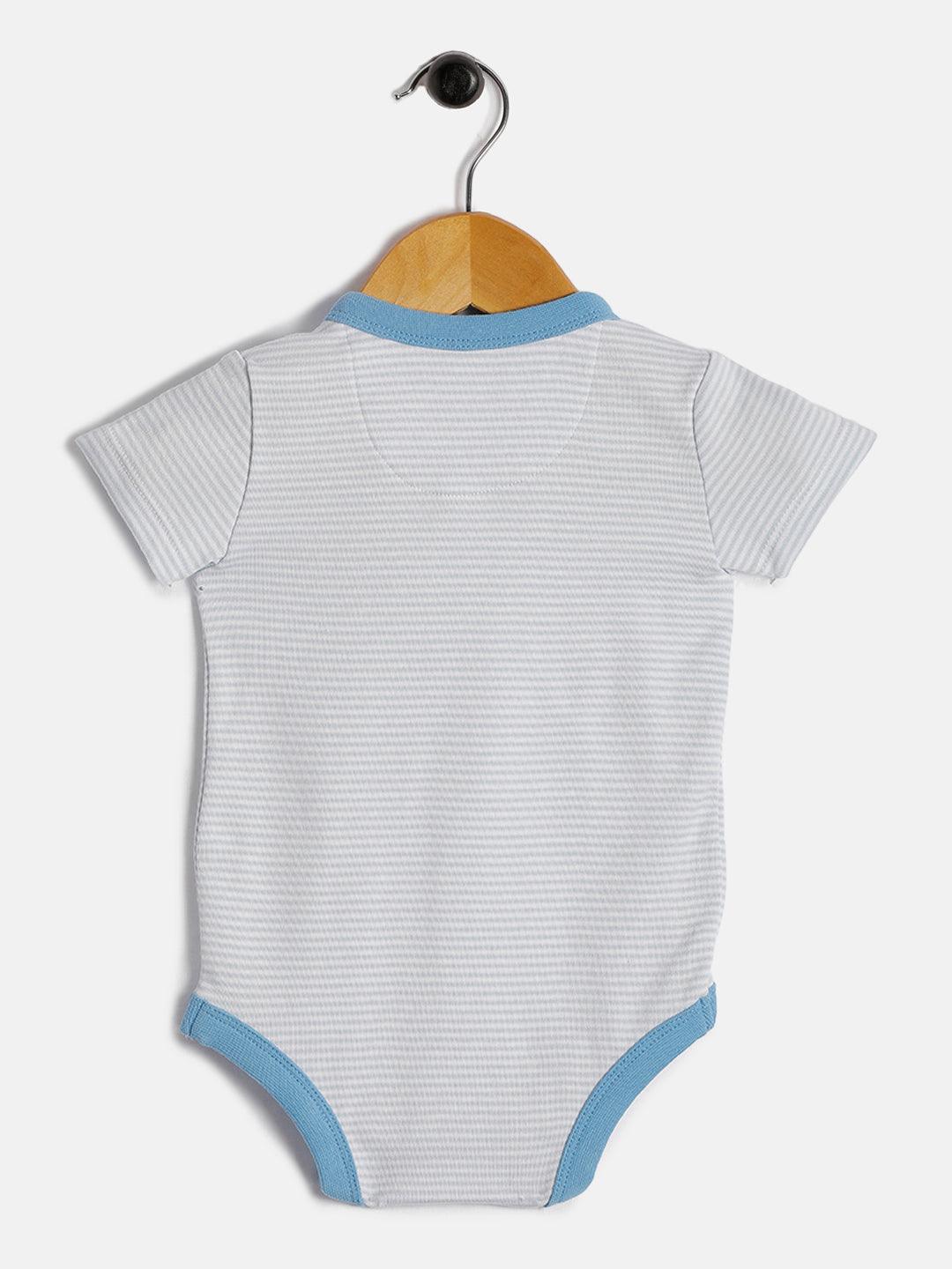 New Born Baby Boy Striped Body Suit - Juscubs
