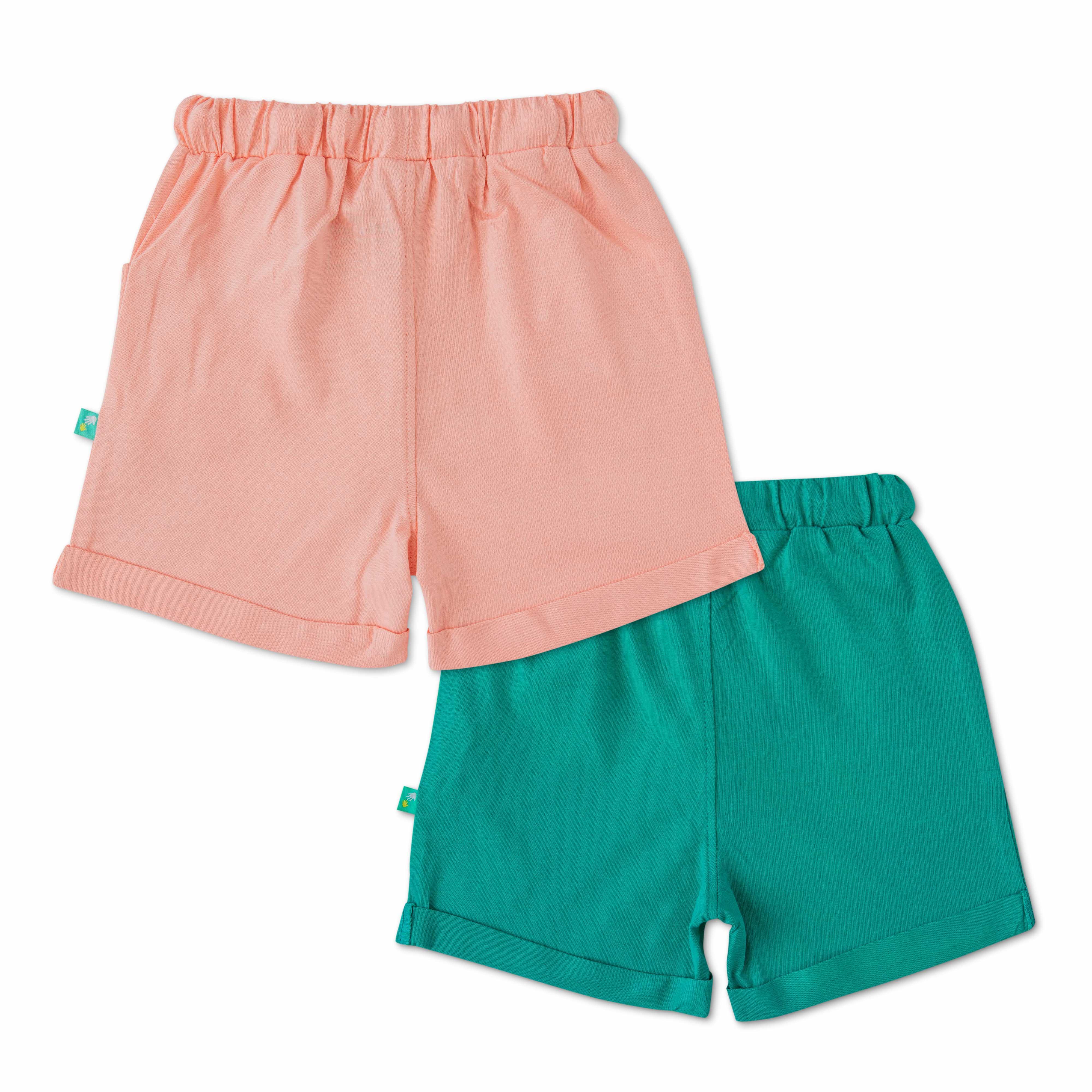 Toddlers Girls Solid Shorts Pack of 2 - Juscubs