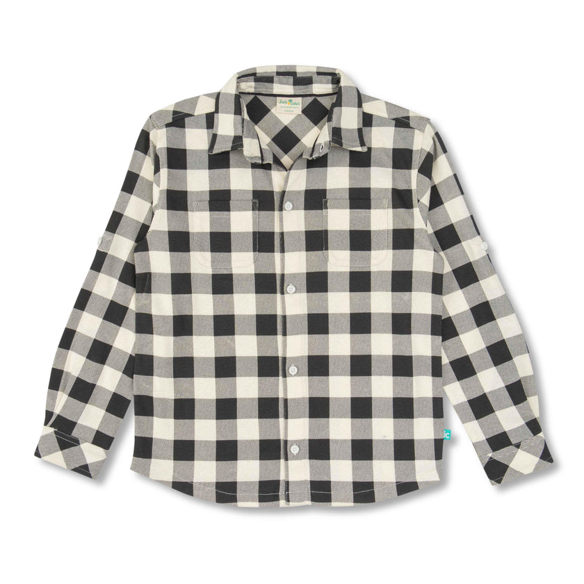 Young Boys Checked Full Sleeve Button Down Collar Shirt