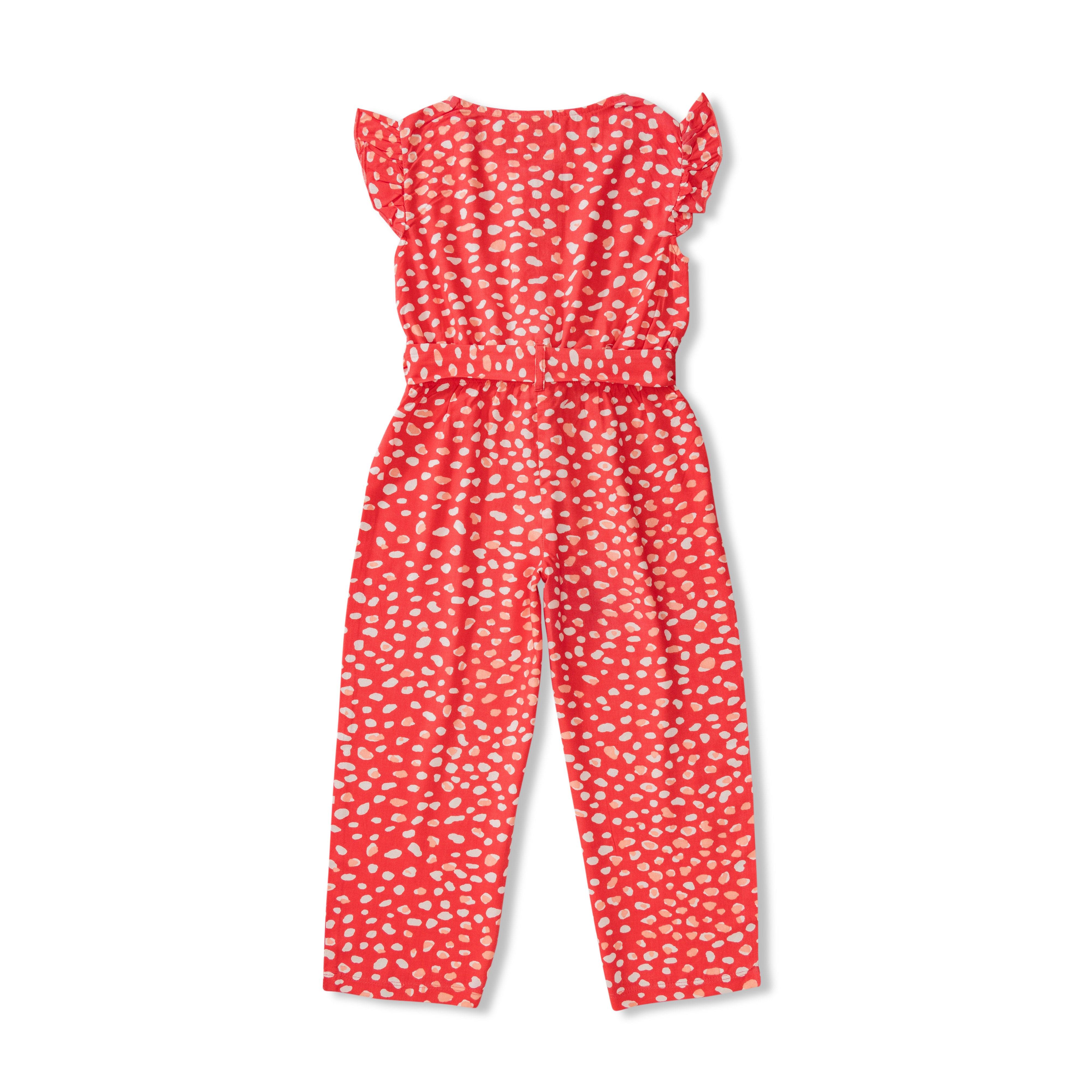 Young Girls All Over Printed Sleeveless Jump suit - Juscubs