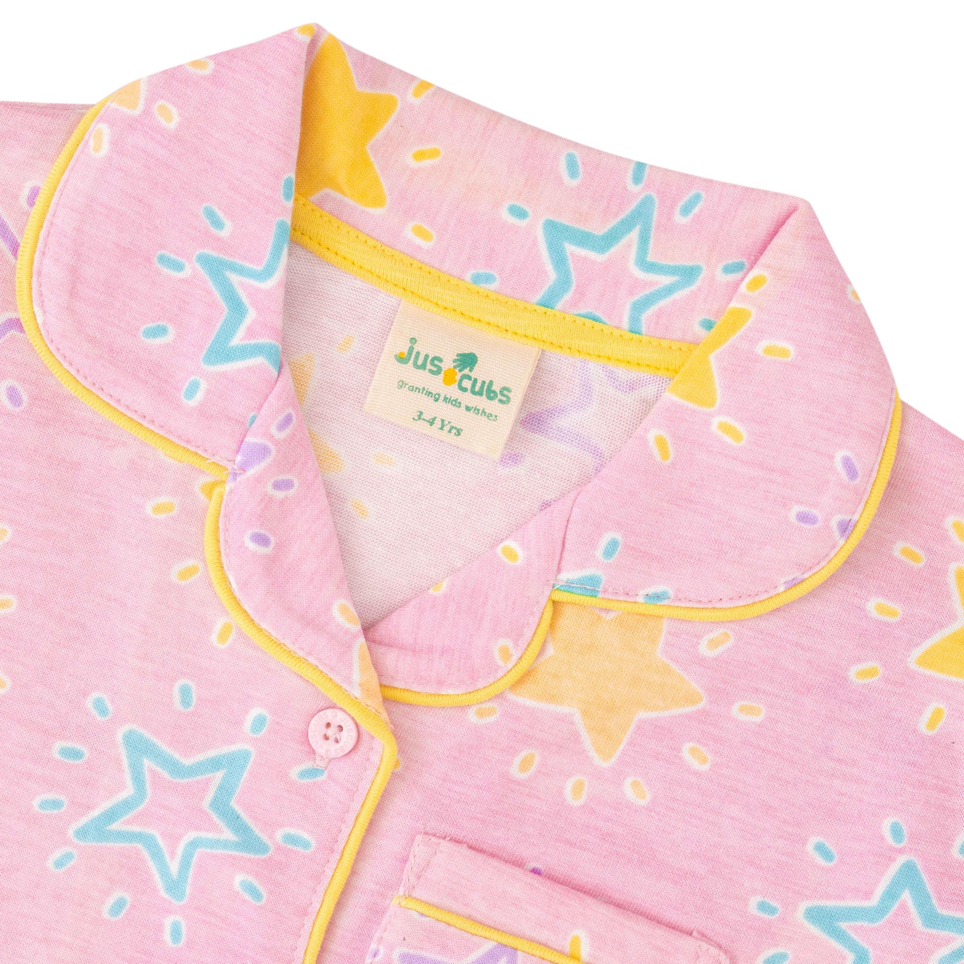 Young Girls Top & Bottom All Over Printed Nightwear