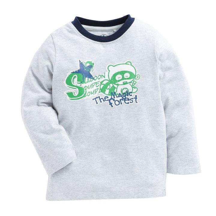 Blue Text Print Full Sleeve T-Shirt - Juscubs