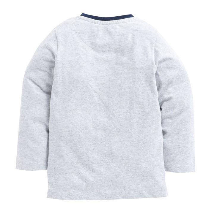 Blue Text Print Full Sleeve T-Shirt - Juscubs