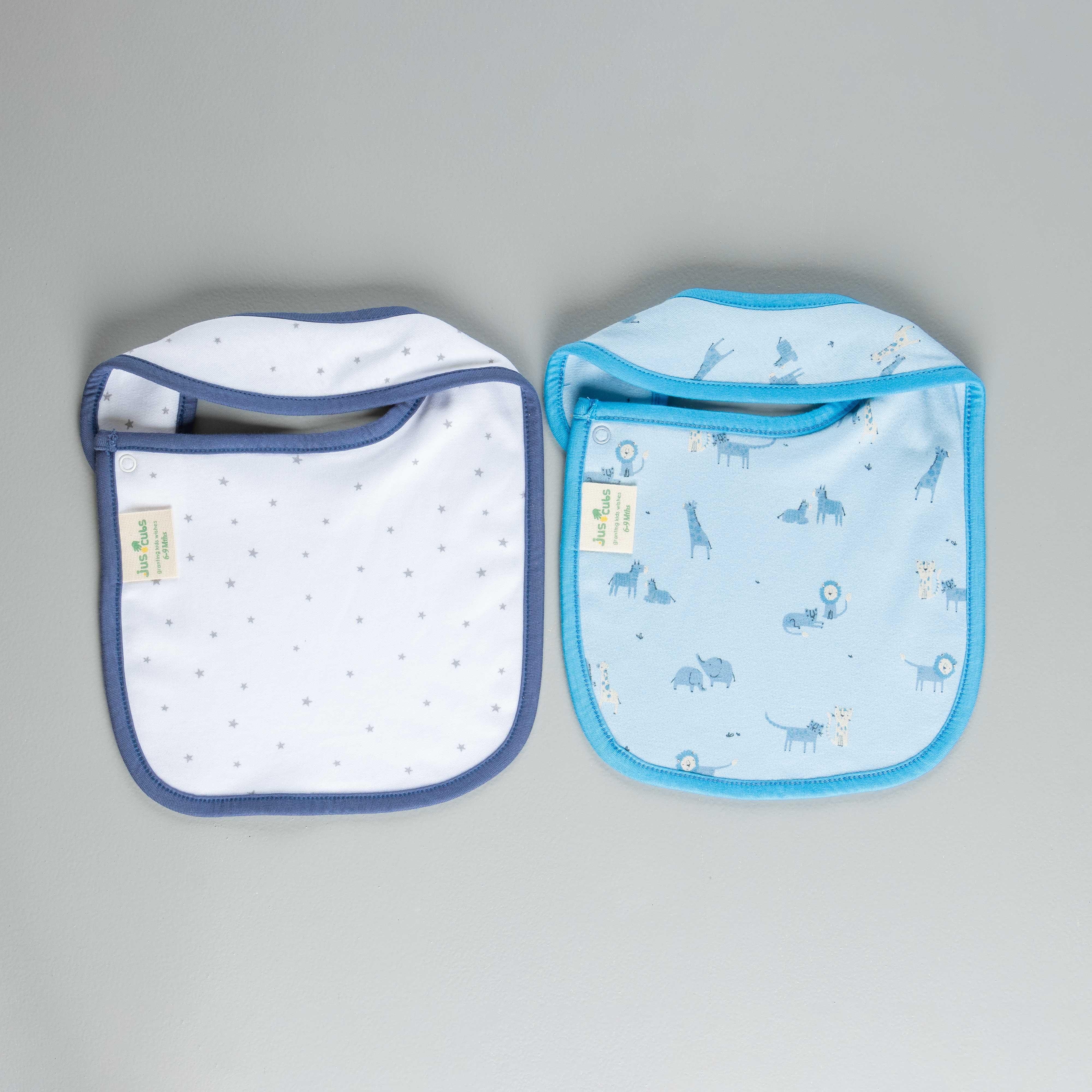 Cotton Bibs Animal Print Set of 2 - Juscubs