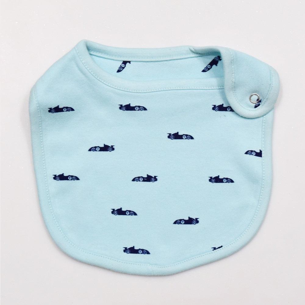 Cotton Bibs Car AOP & Stripe Print Set of 2 - Blue - Juscubs