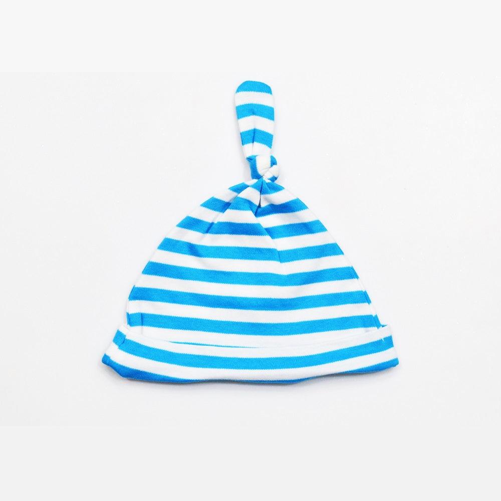 Cotton Printed Solid & Striped Baby Caps Pack of 2 - Juscubs