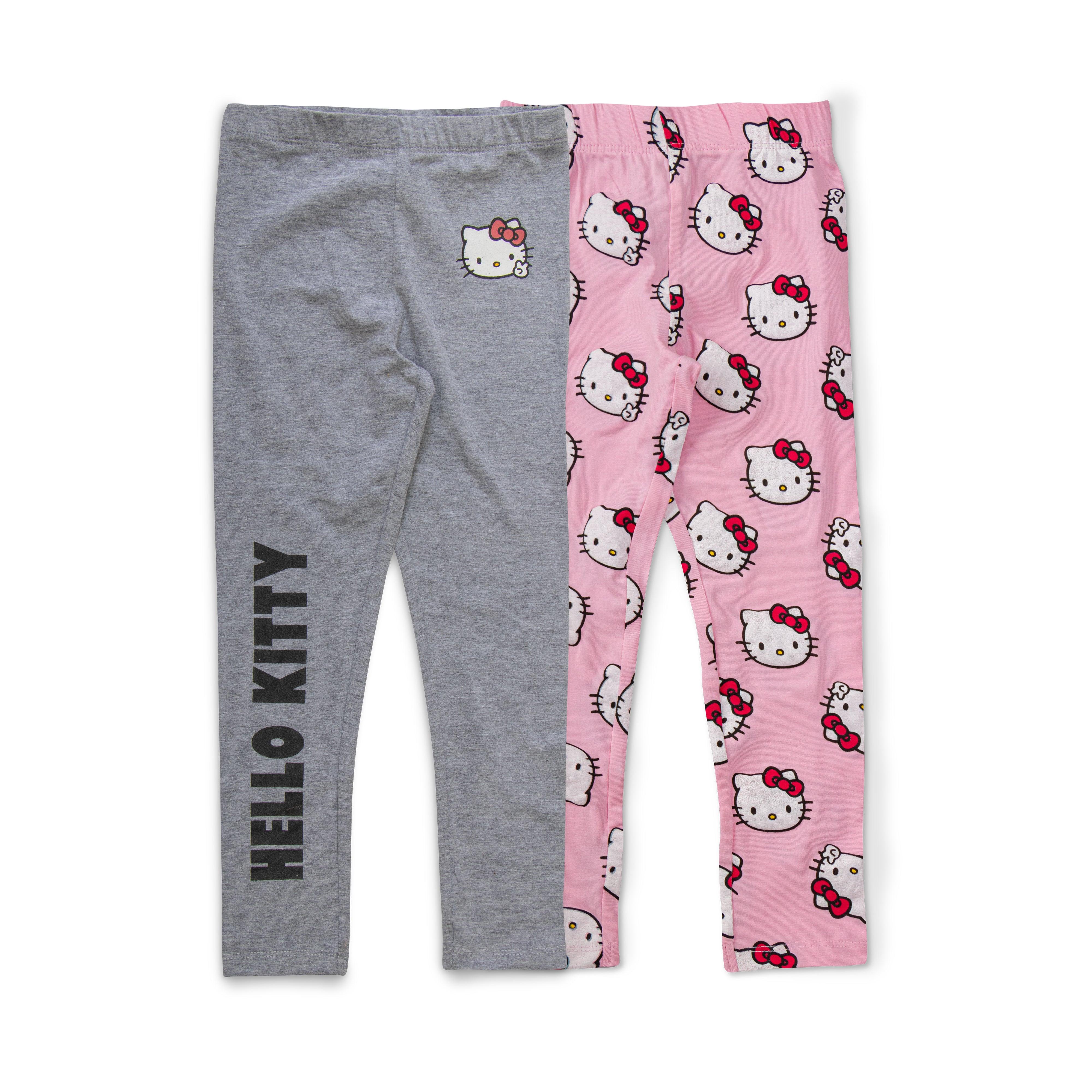 Hello Kitty Leggings GreyMelange & Pink AOP Combo - Juscubs