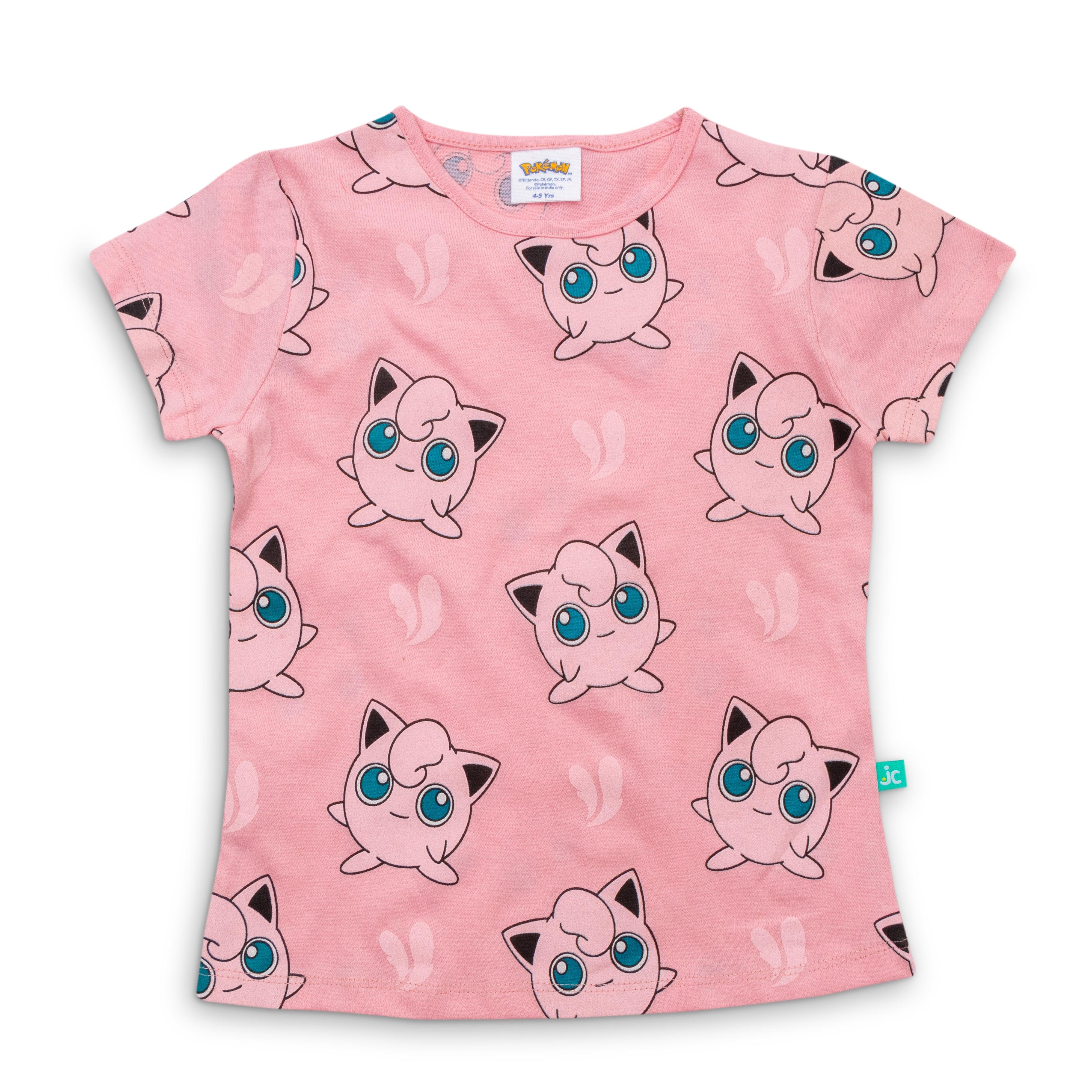 Pokemon Girls Half Sleeve Combo T-Shirt - Blue & Pink - Juscubs