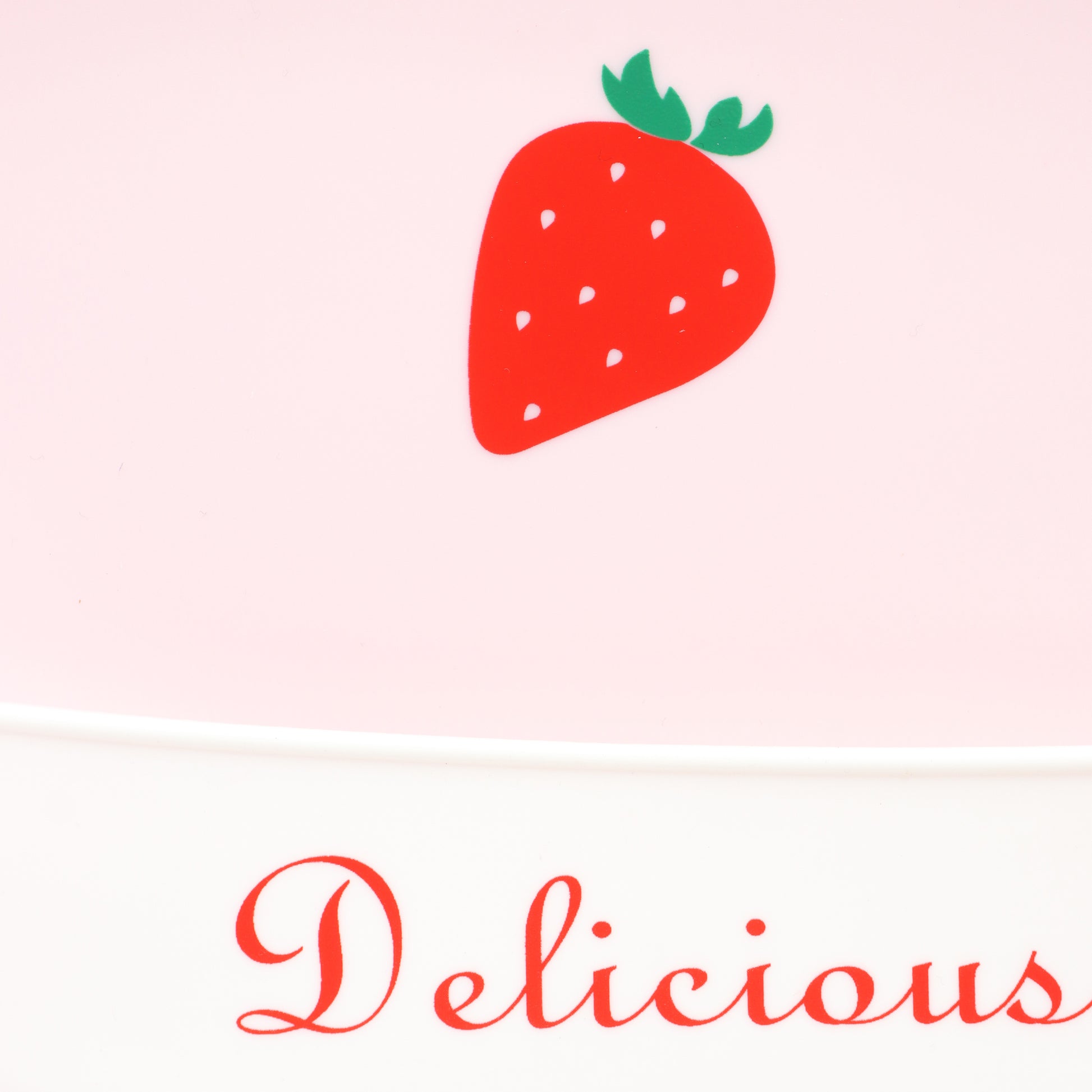 Baby Silicone Feeding Bib with Food Catcher Pocket – Pink Strawberry Print