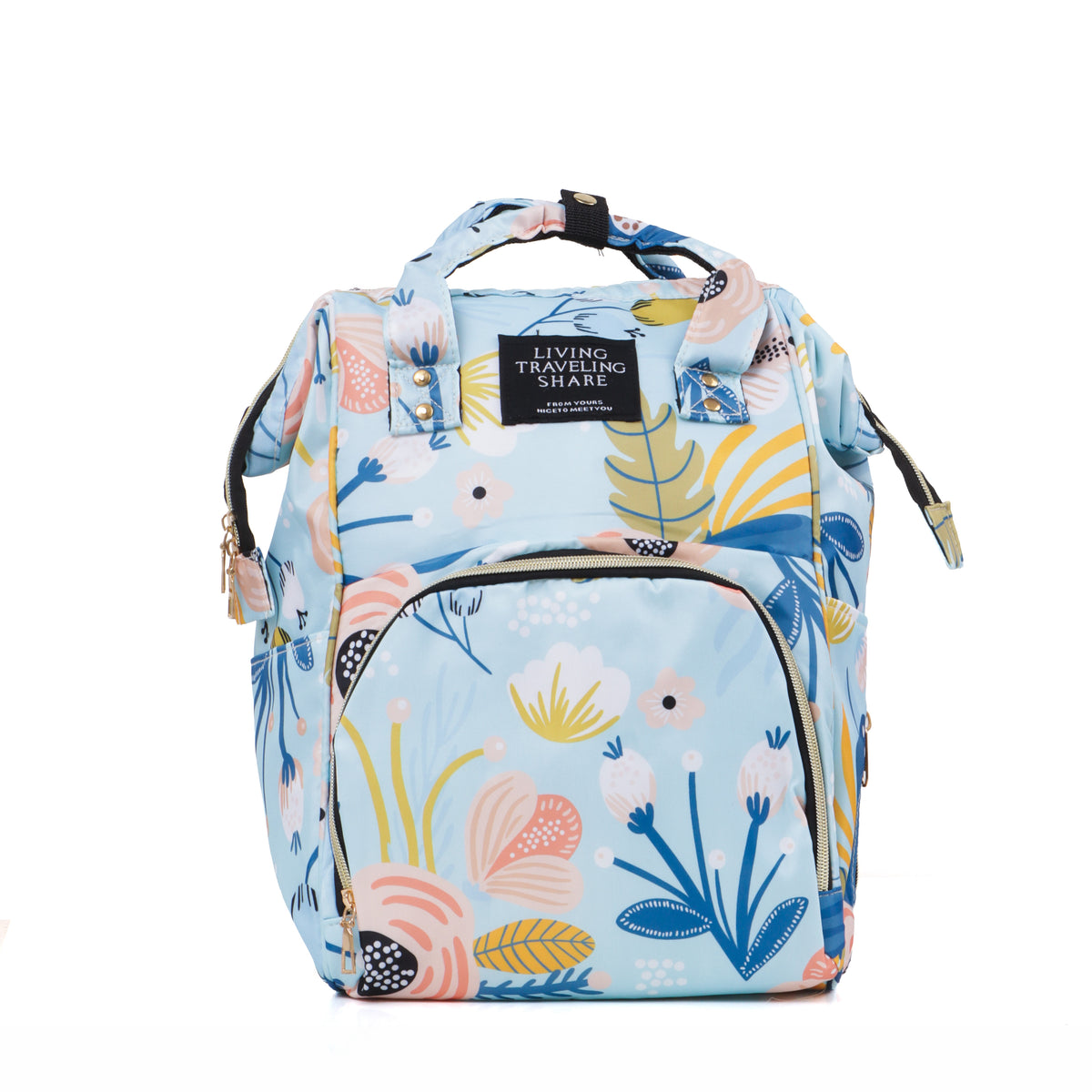 JusCubs Floral Print Diaper Bag with Multiple Pockets - Assorted Pcak of 1