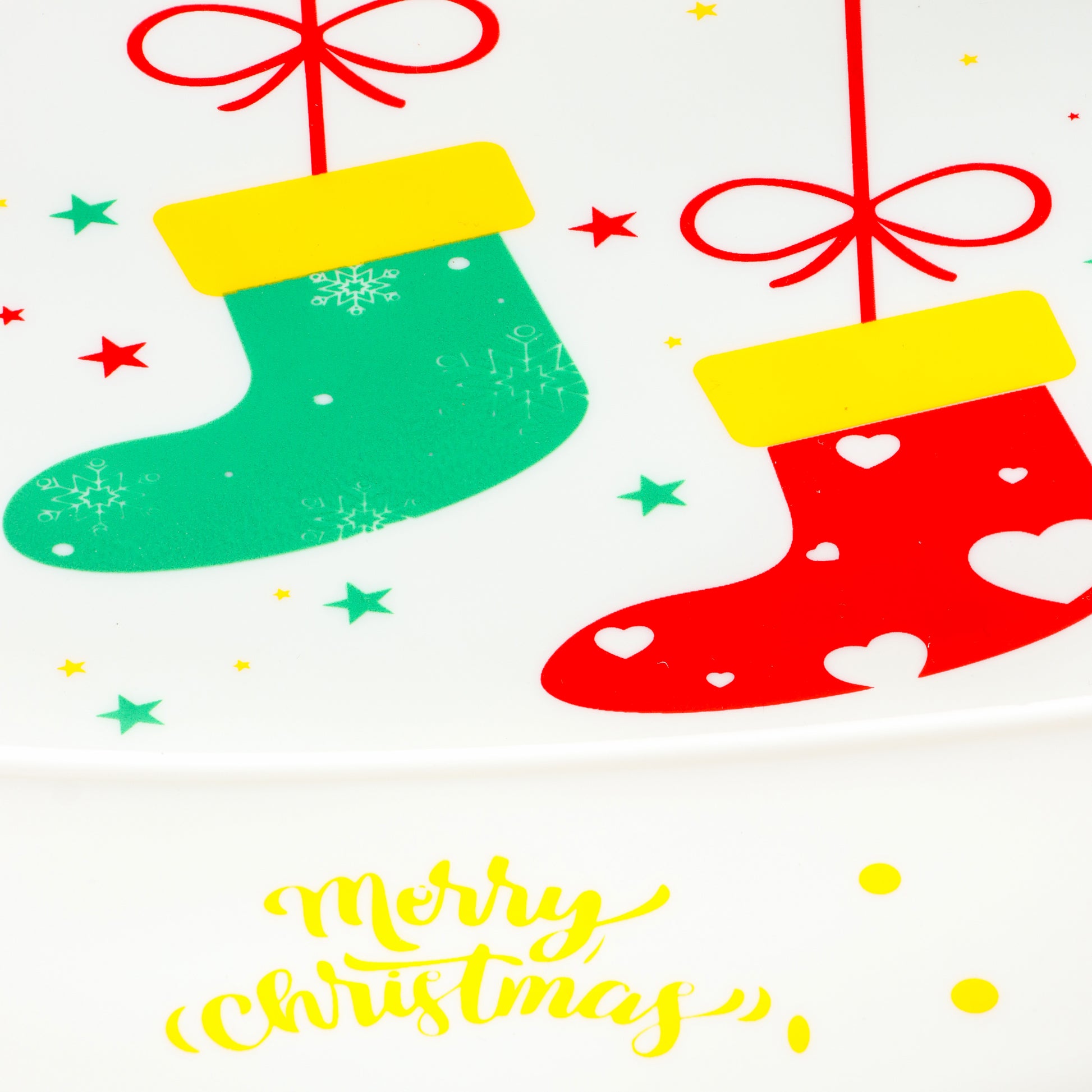 Baby Silicone Feeding Bib with Food Catcher Pocket – White Christmas Print