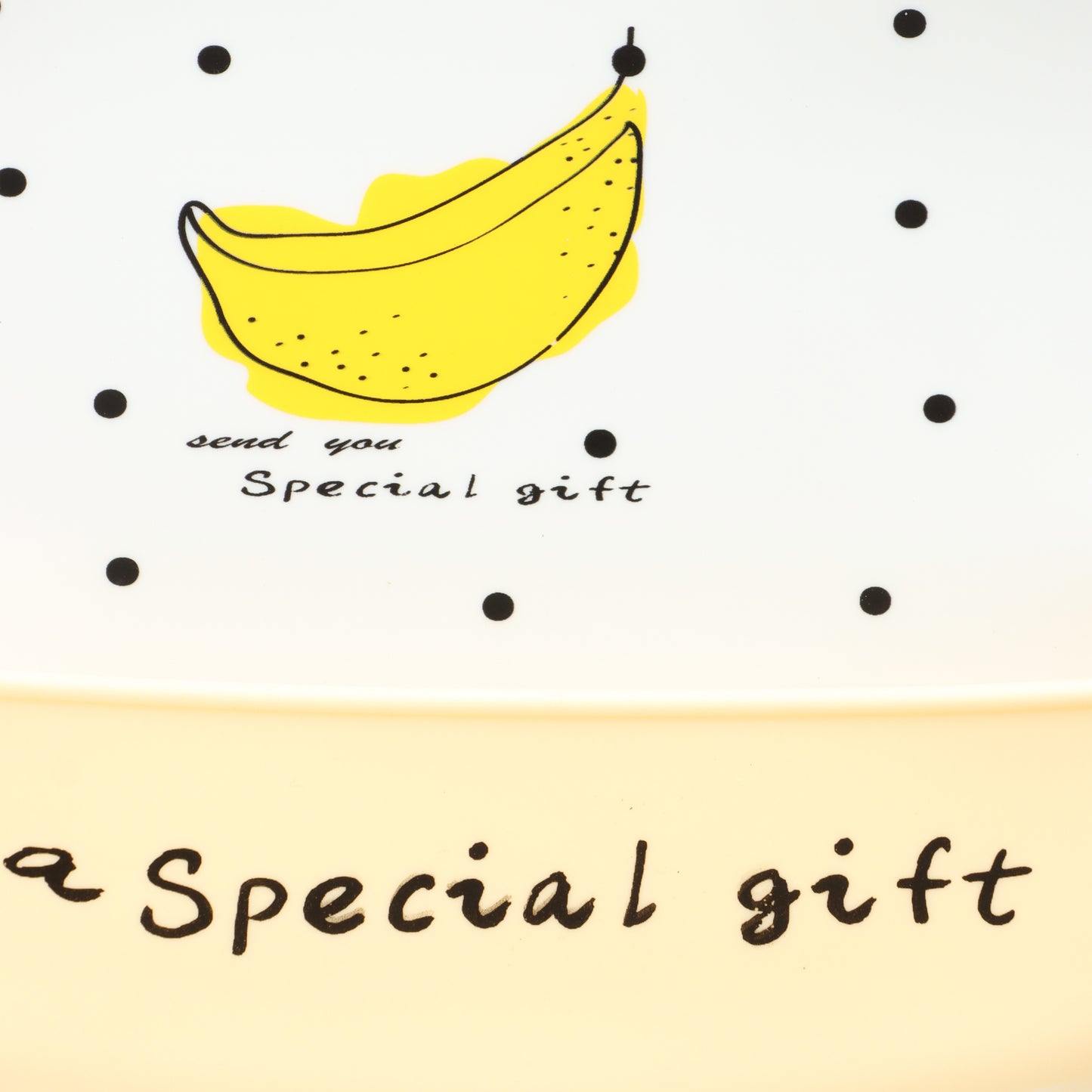 Baby Silicone Feeding Bib with Food Catcher Pocket – White & Yellow Banana Print