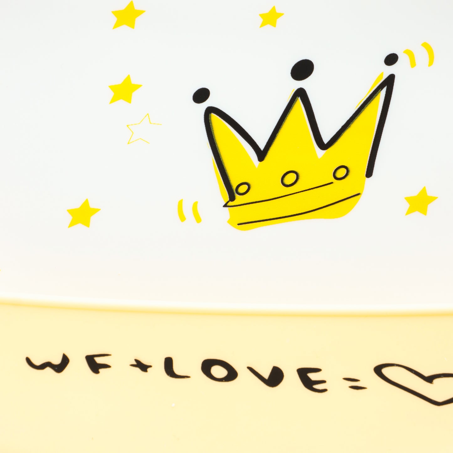 Kids Silicone Feeding Bib with Crown & Star Print – White & Yellow