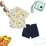 Boys Shirt & Solid Shorts Set