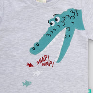 Baby Boys Crocodile Patch Work T-Shirt