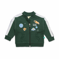 "Baby Boys' Space-Themed Zip-Up Jacket – 'My Little Universe' Embroidered Design "