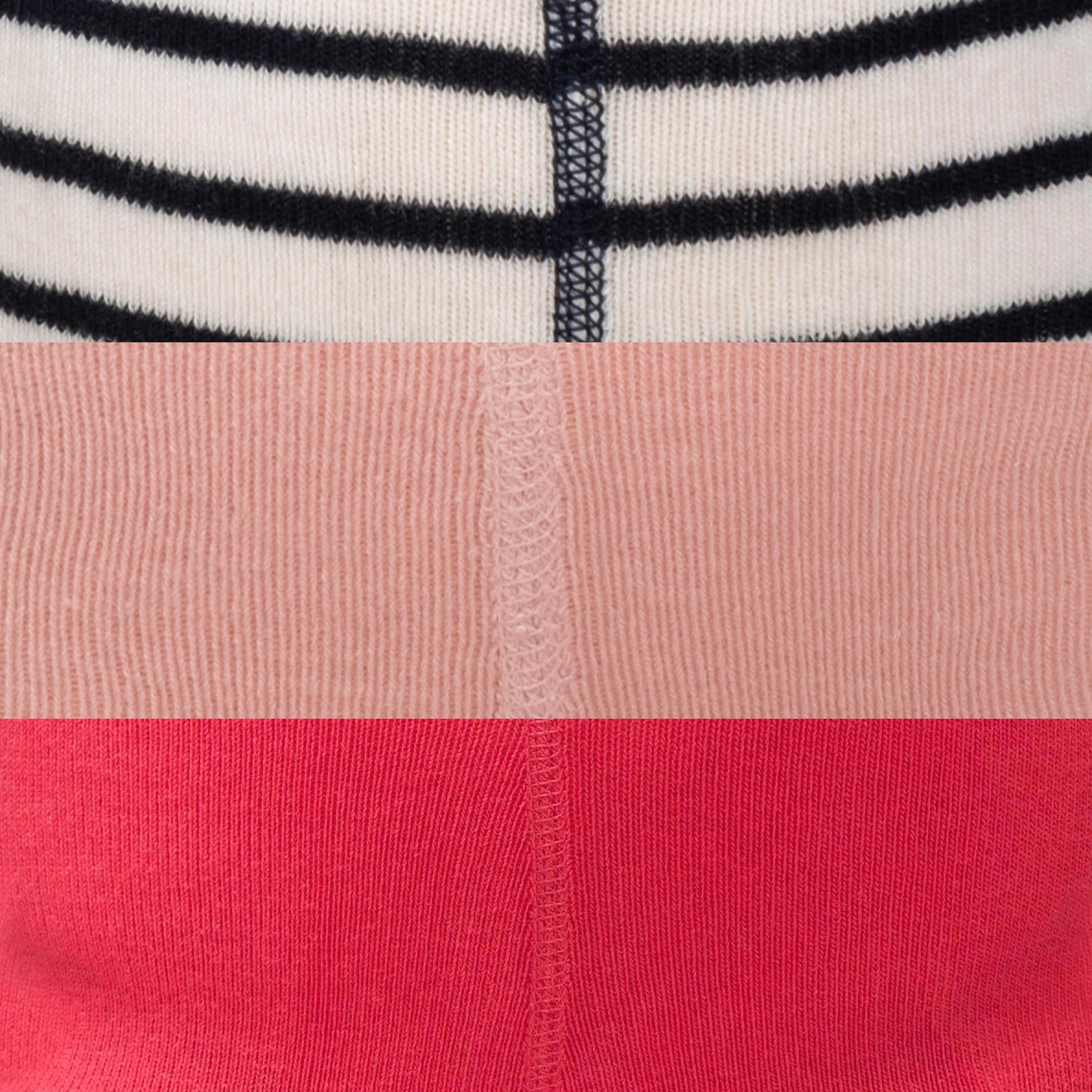 "Baby's Tights - Pack of 3 (Navy Striped, Light Pink, Bright Pink) - Soft Stretch Cotton"