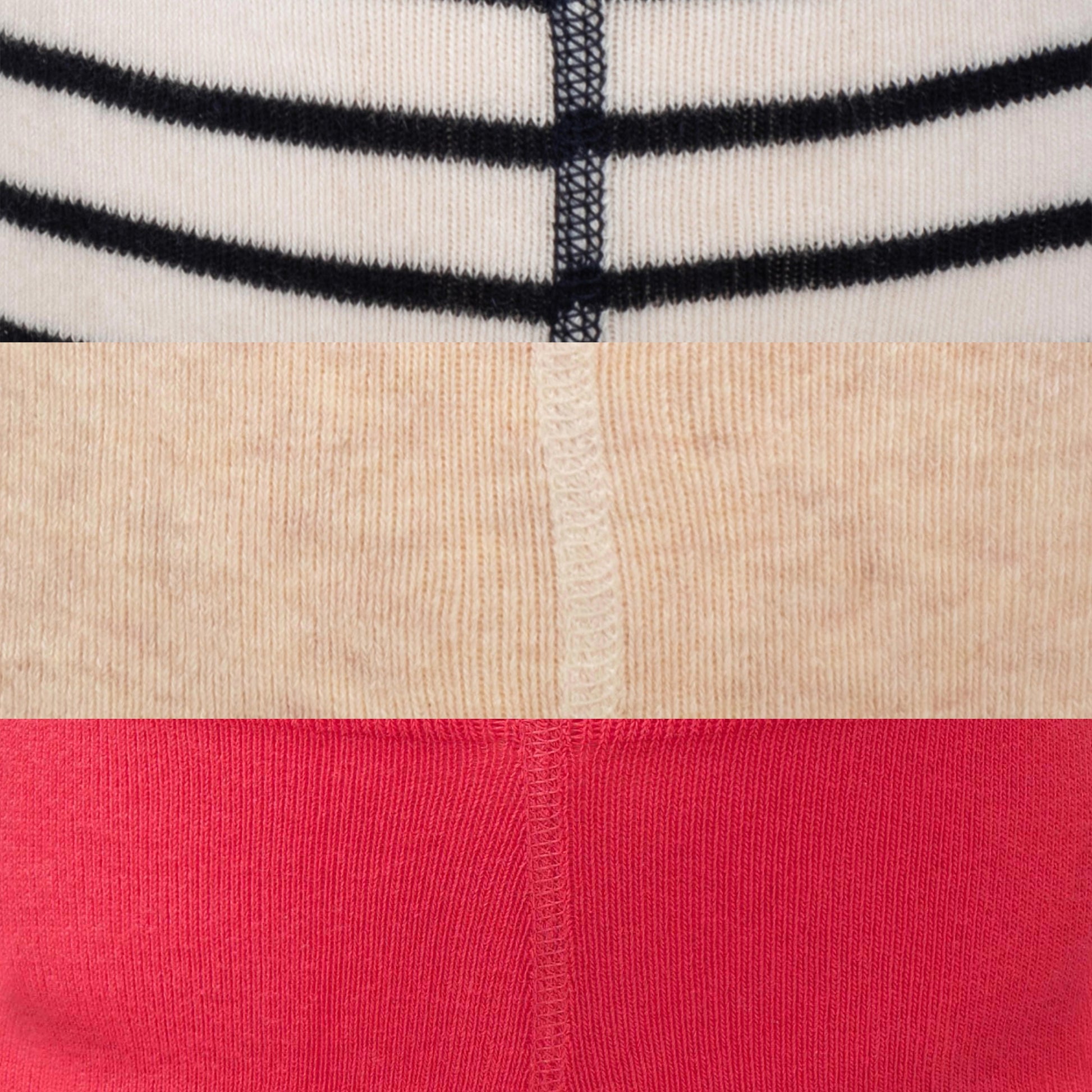 "Baby's Tights - Pack of 3 (Striped, Beige, Coral Red) - Soft Cotton Blend"