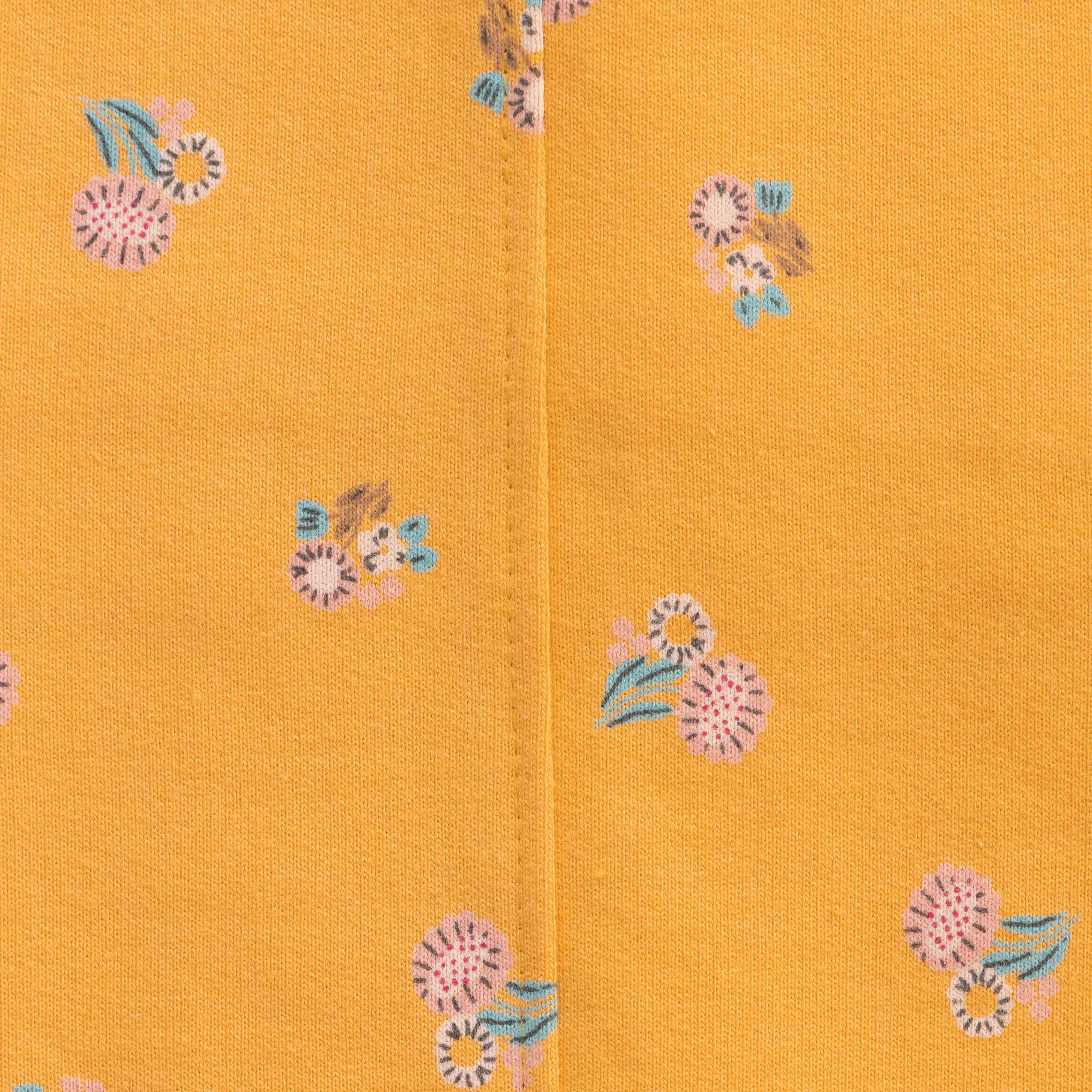 Baby Girls' Yellow Dungaree Set with Hedgehog Patch and Pink T-Shirt