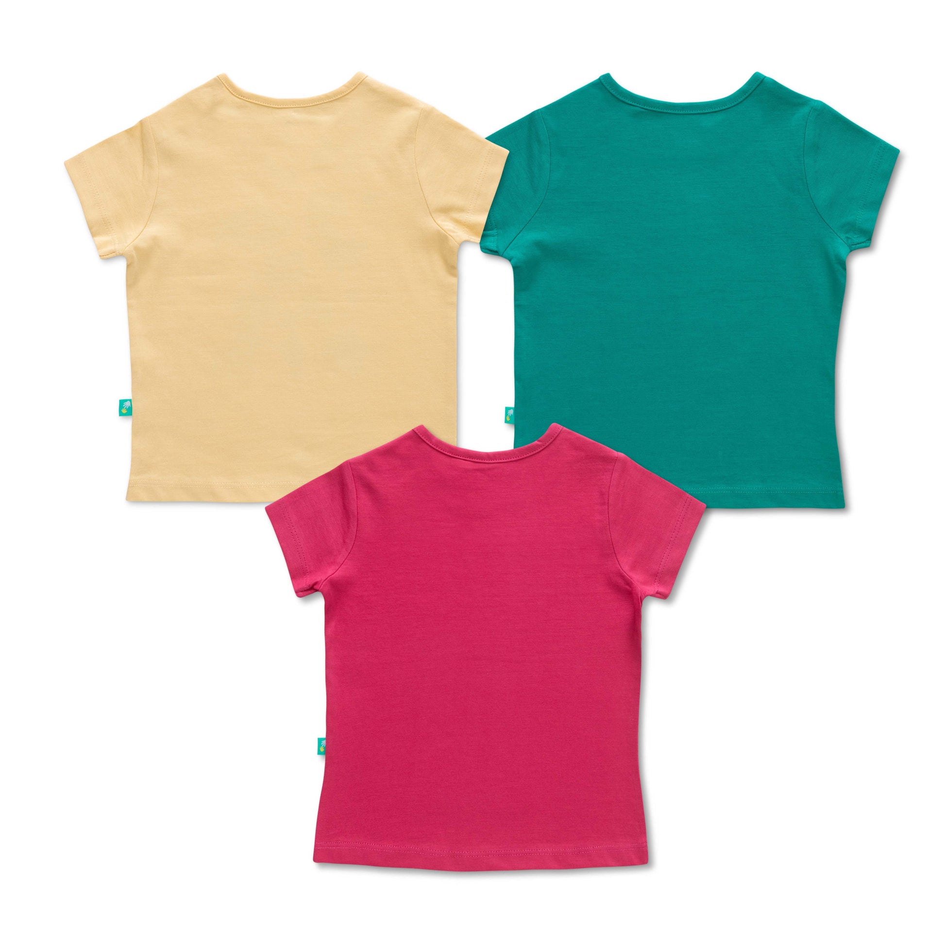 "Baby Girls' T-Shirt Combo – Pack of 3 with Beach, Dino & Unicorn Prints"