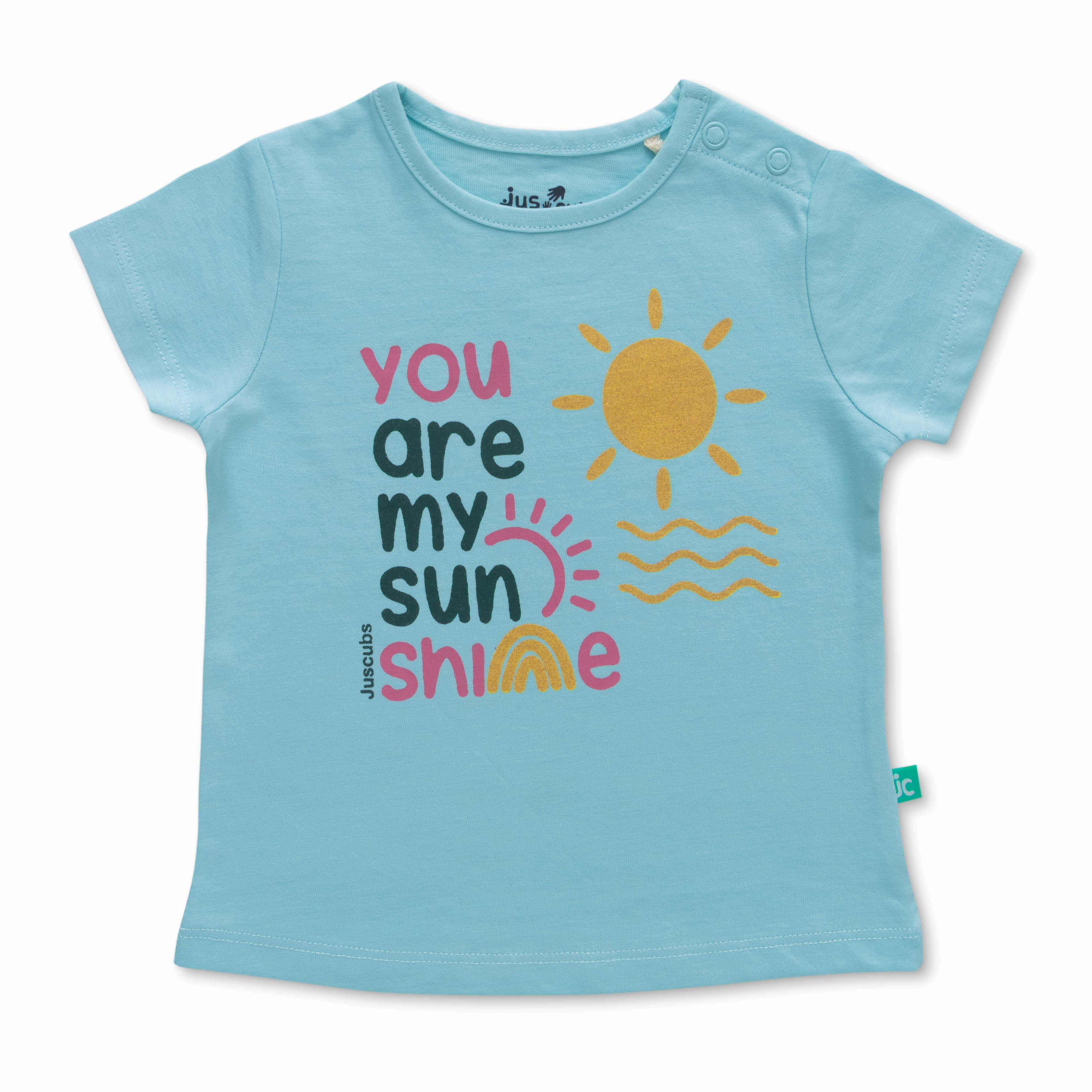 "Baby Girls' Cotton T-Shirts – Pack of 3 (Sunshine & Whale Prints)"