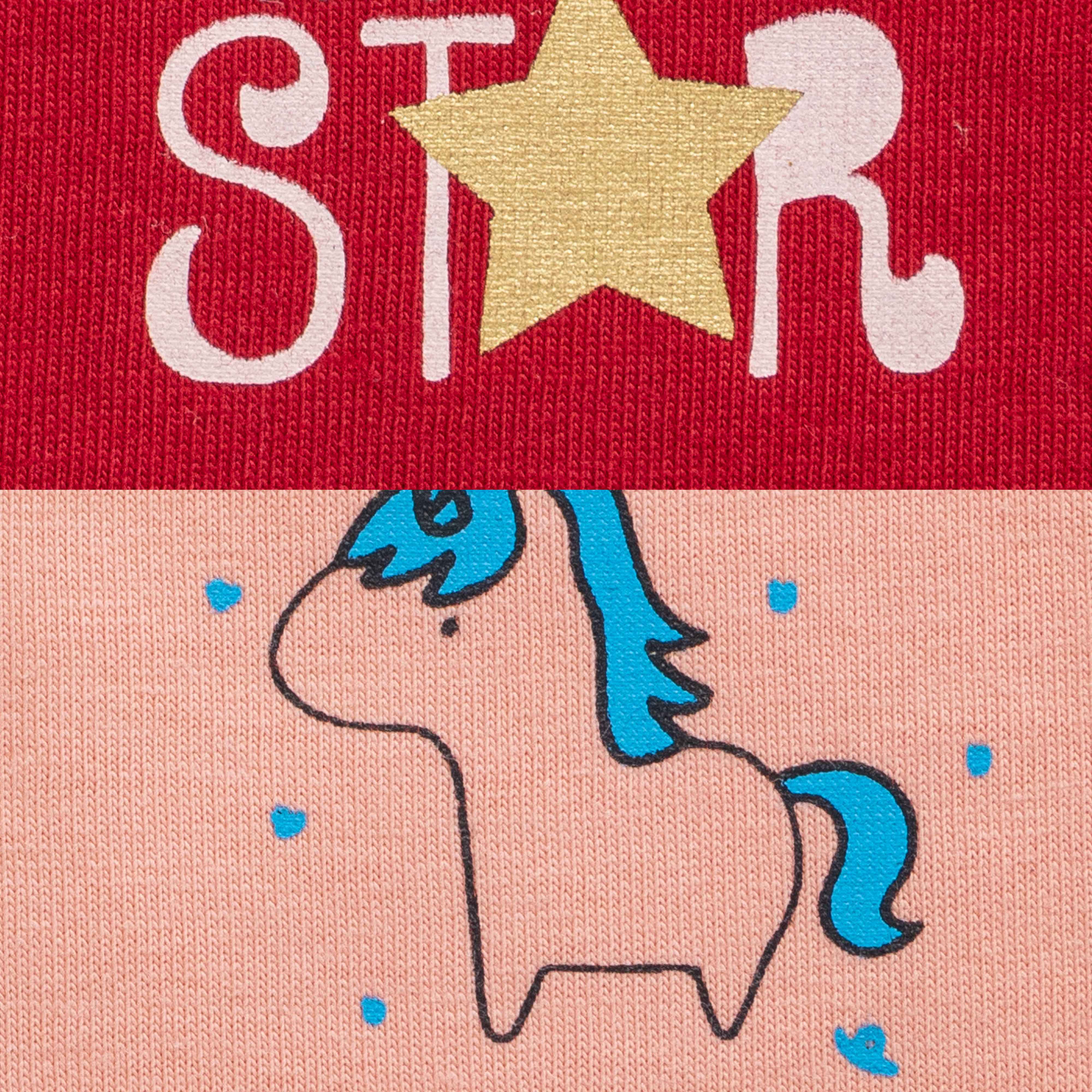Infant Girls Unicorn & Little Star Printed Shorts Pack of 2