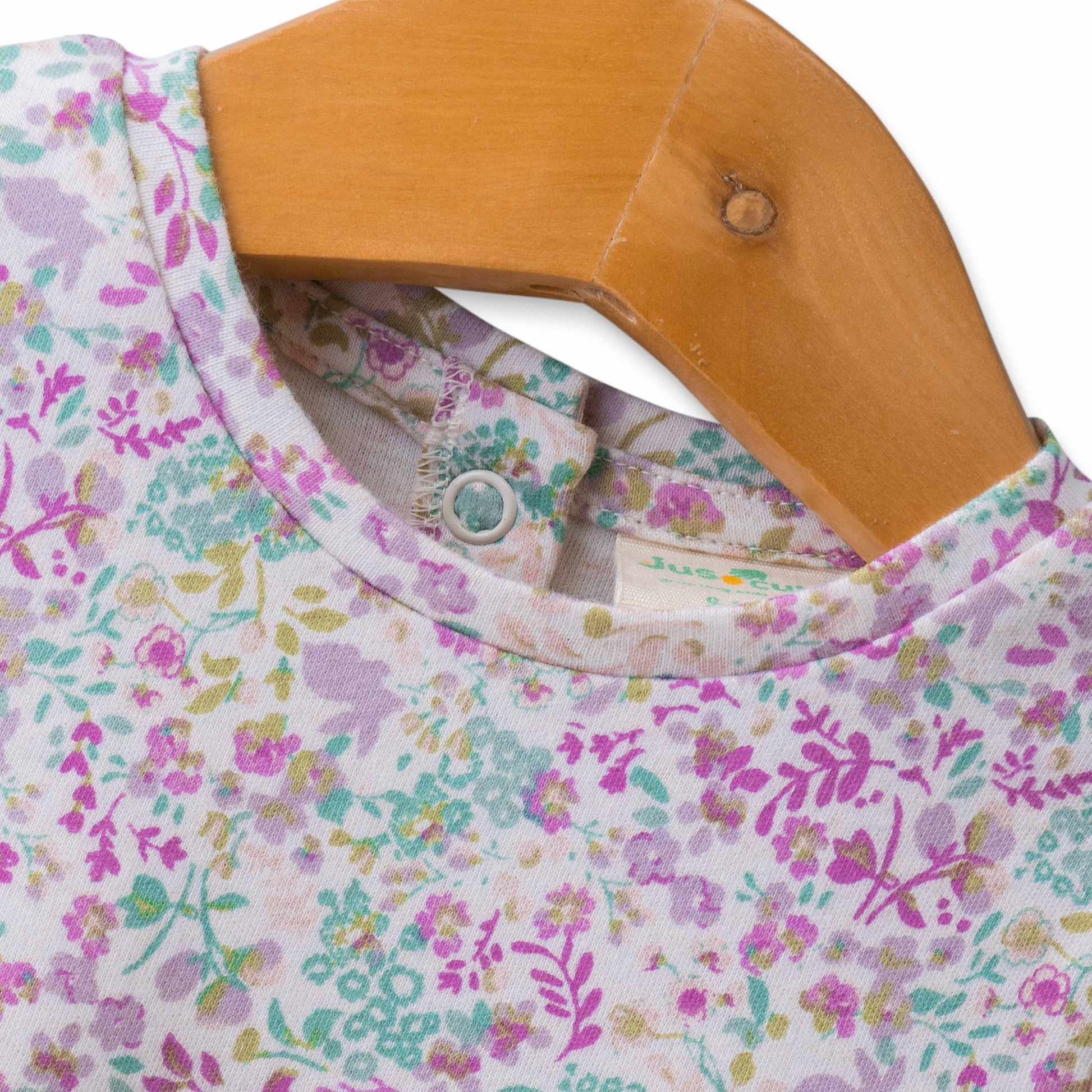Baby Girls’ A-Line Dress with Pastel Flower Pattern & Short Sleeve Cotton