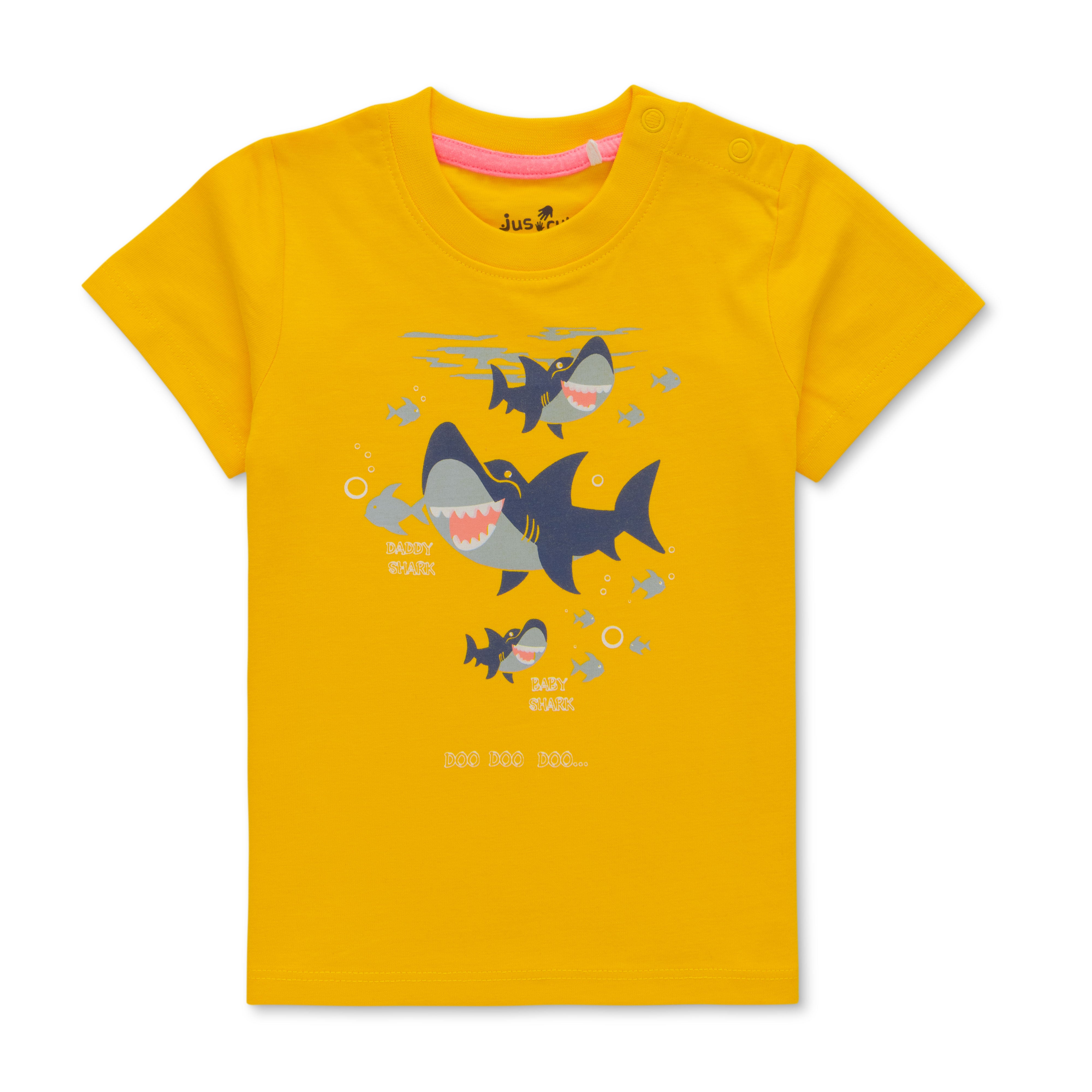 "Baby Boys' Graphic T-Shirt Pack – Set of 3 (Copilot, Shark, and Cool Monster Prints) – 100% Cotton"
