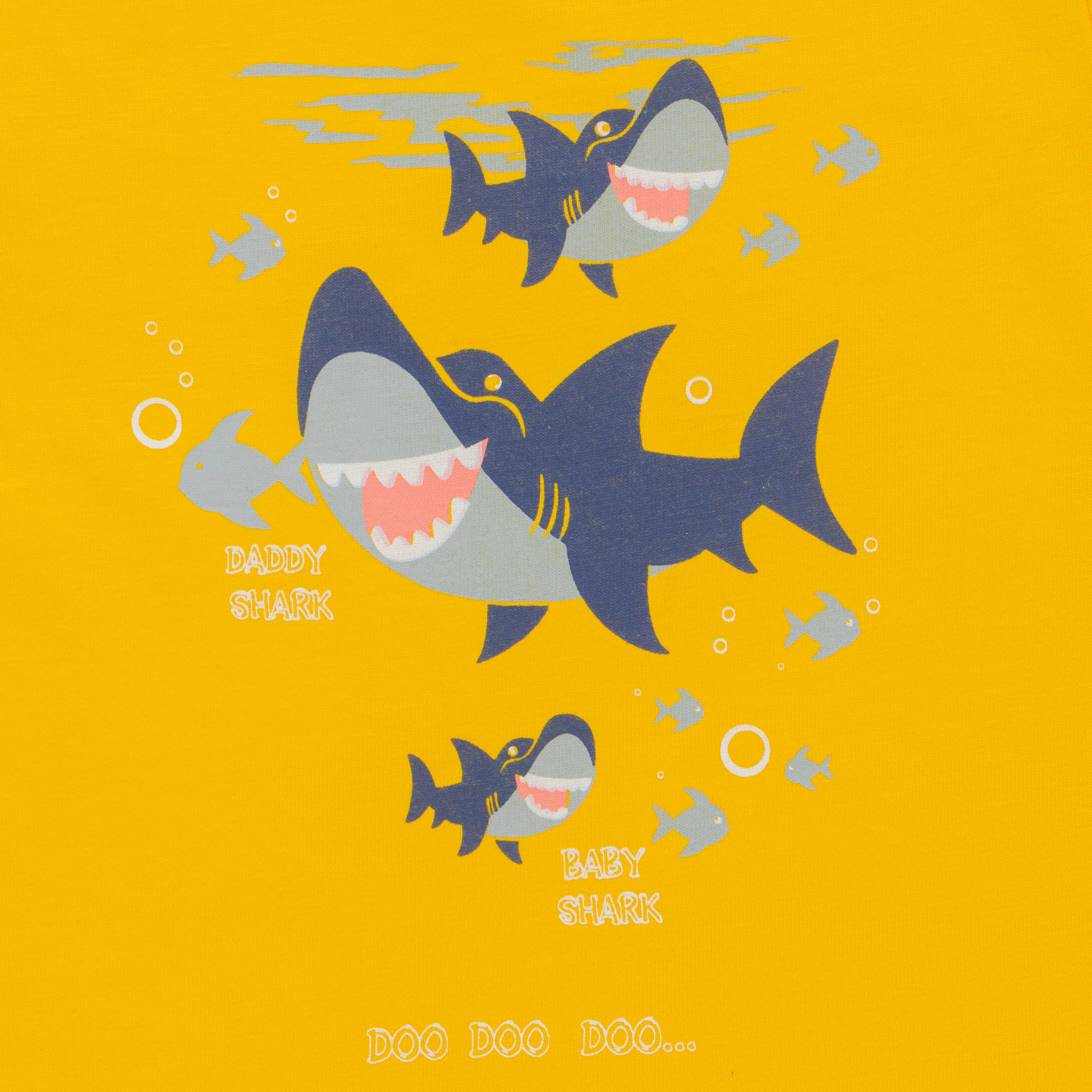 "Baby Boys' Graphic T-Shirt Pack – Set of 3 (Copilot, Shark, and Cool Monster Prints) – 100% Cotton"