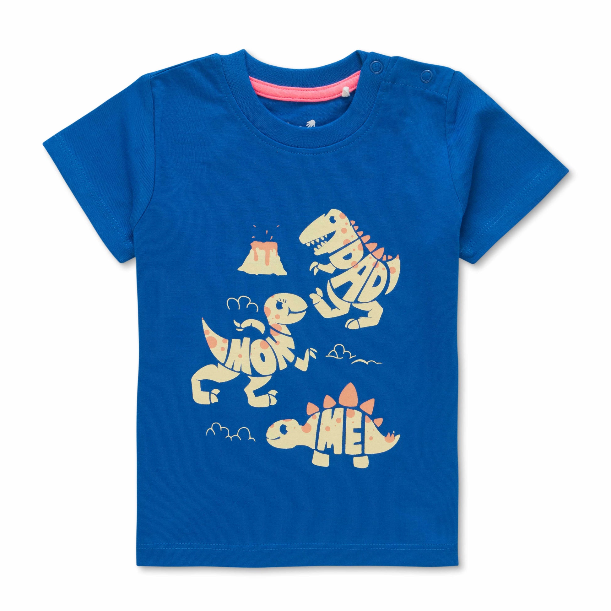 "Baby Boys' Printed T-Shirt Combo – Pack of 3 (Dino, Shark & Dad's Copilot Designs) – 100% Cotton"