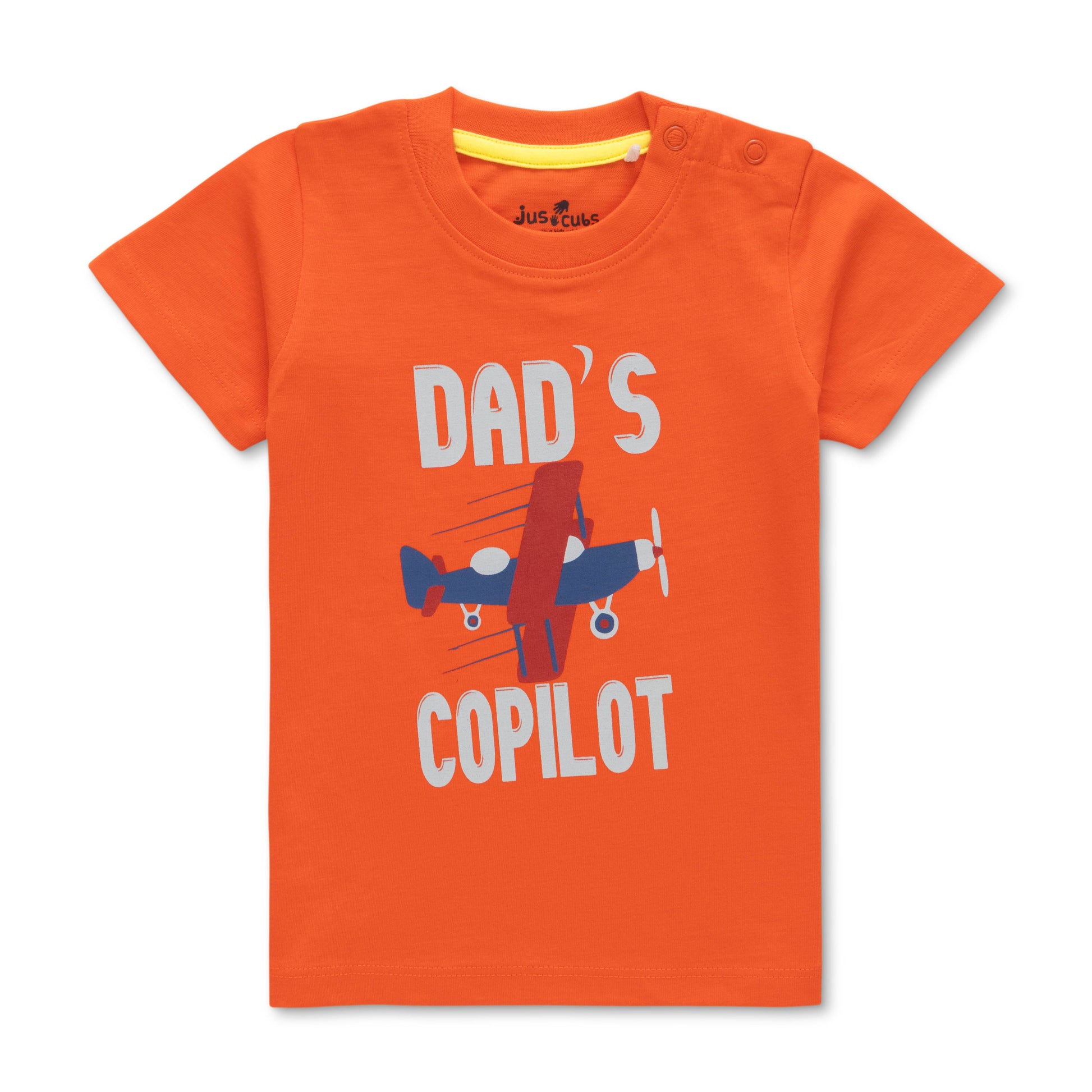 "Baby Boys' Printed T-Shirt Combo – Pack of 3 (Dino, Shark & Dad's Copilot Designs) – 100% Cotton"