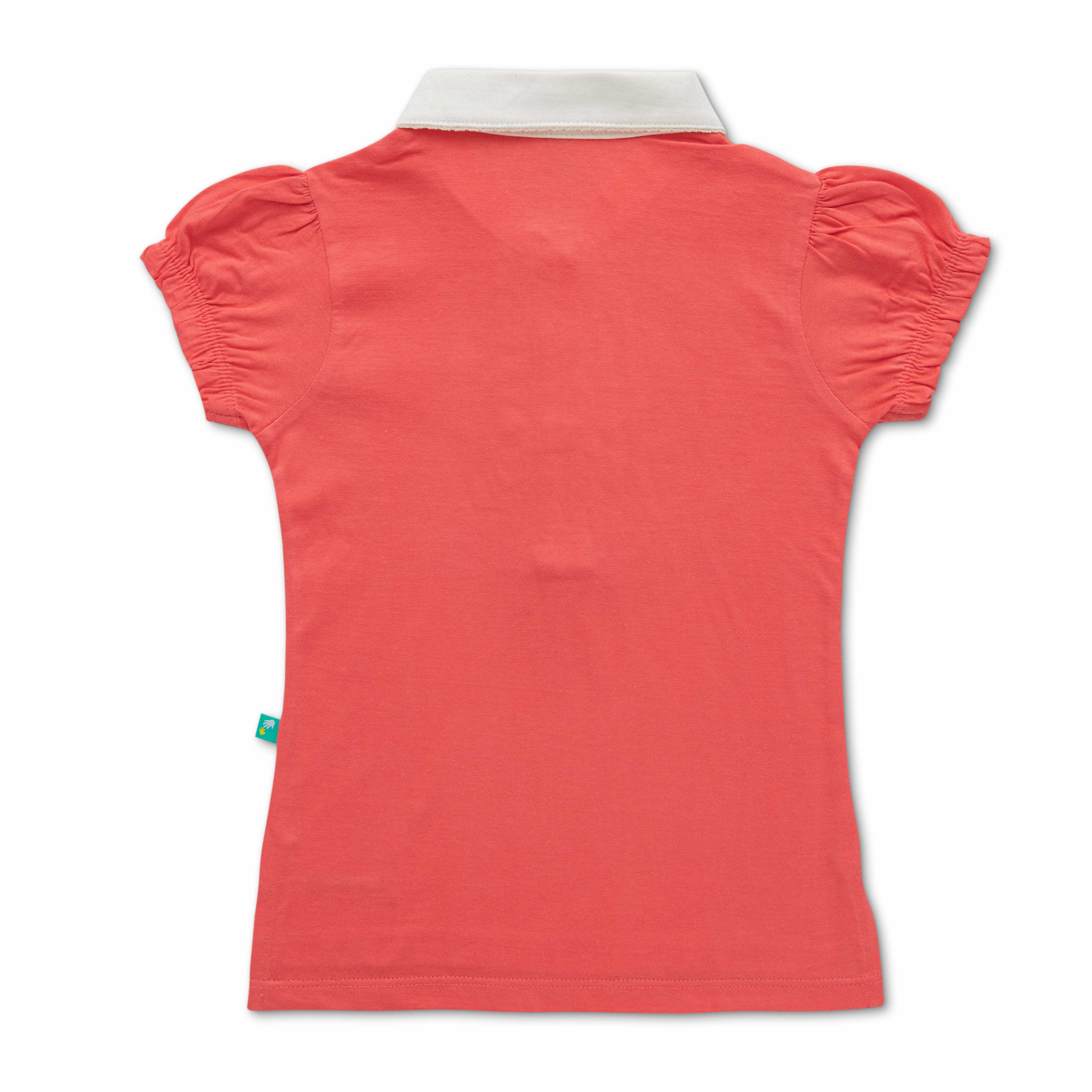 Girls 100% Cotton Polo T-Shirts -Fushia