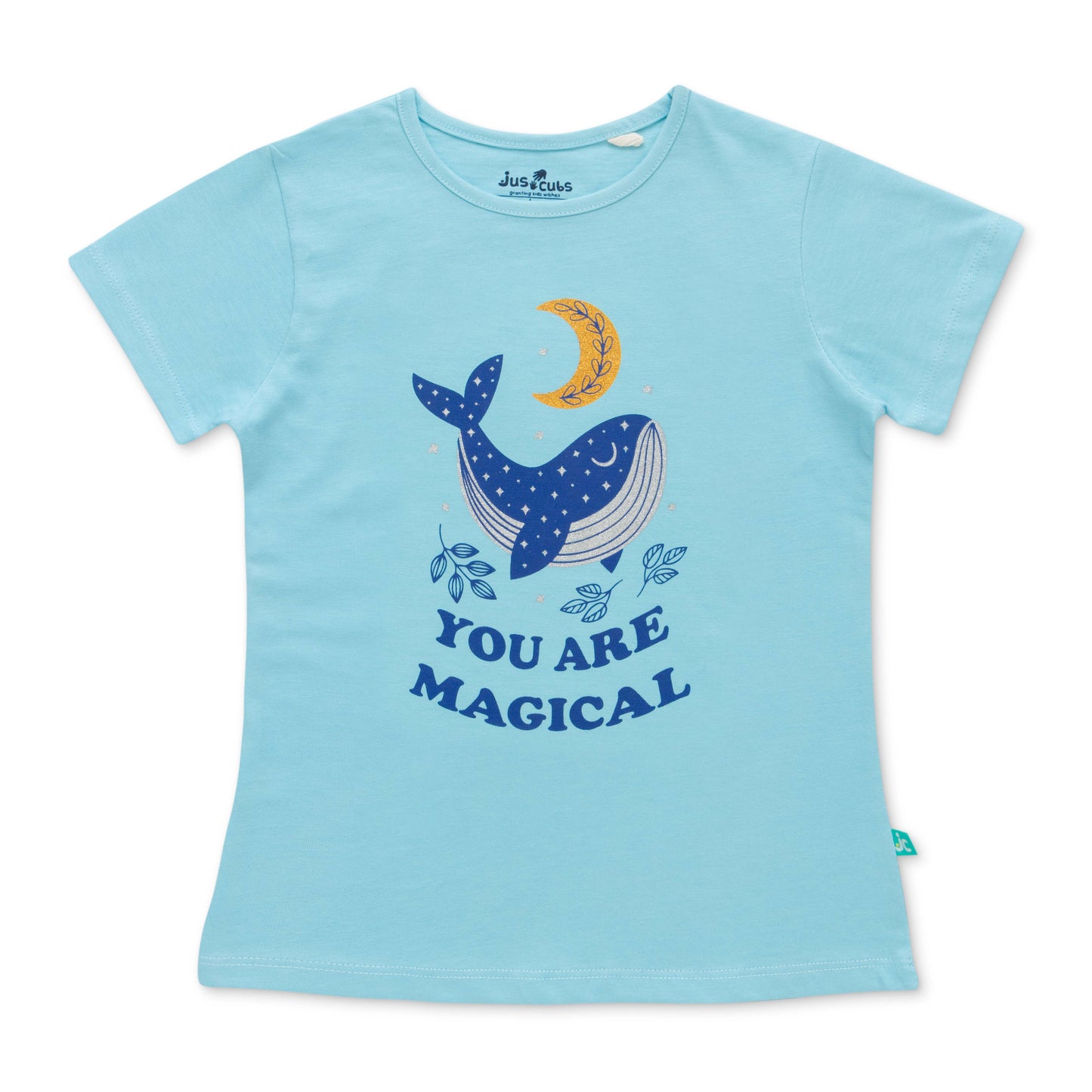 Pack of 3 Girls' Cotton T-Shirts – Fun Prints Featuring Music, Whale & Game Controller Designs