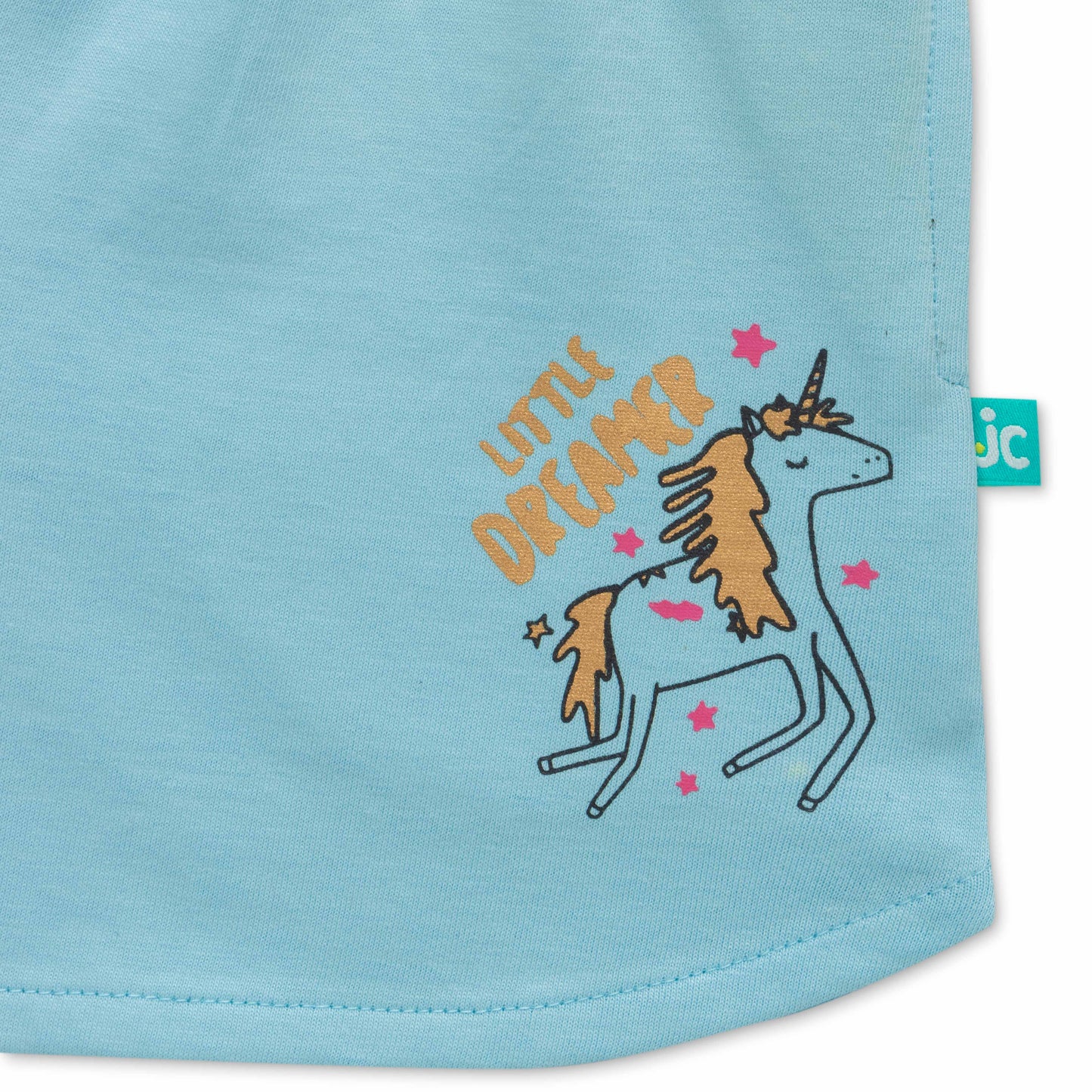 Toddler Girls Striped Pure Cotton T-shirt with Shorts- Blue