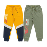 "Boys' Jogger Pants – Pack of 2, Sporty 'Next Generation' & 'Athletic Division' Prints, Cotton Blend"