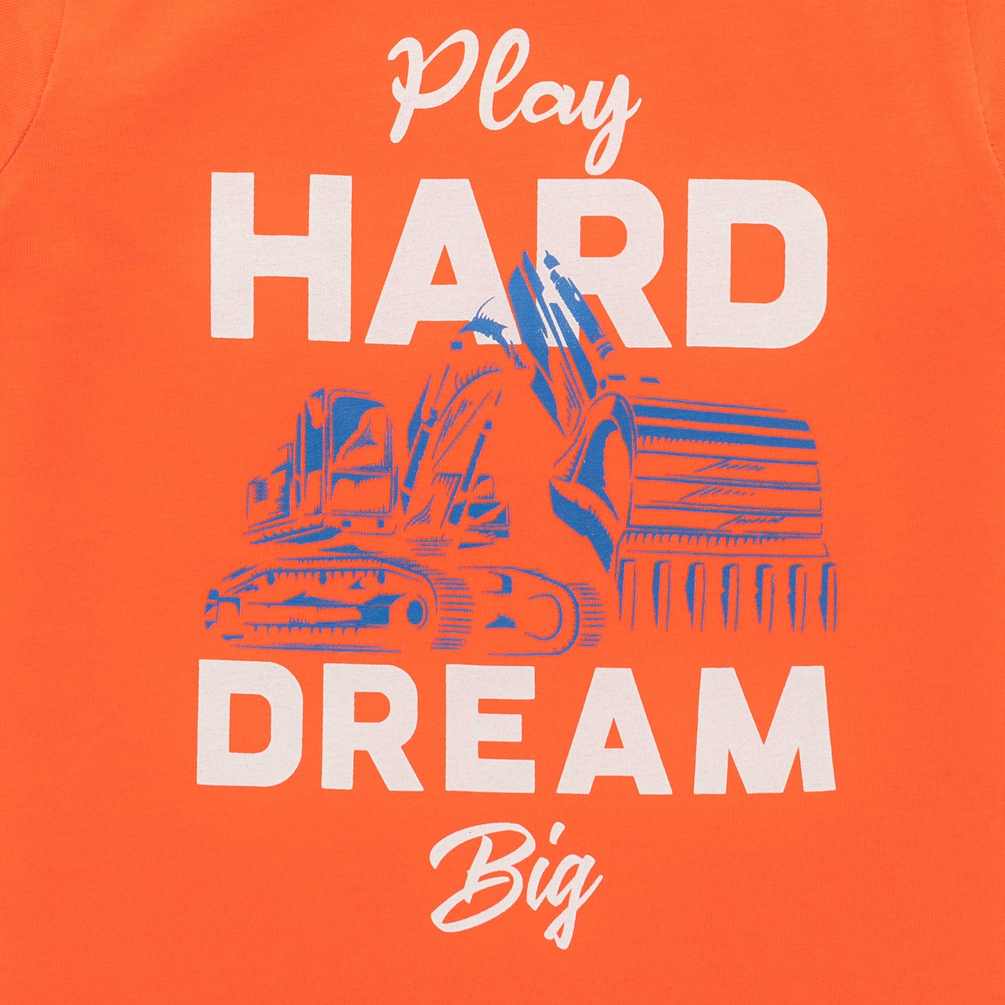 "Boys' Printed T-Shirt Combo – Pack of 3 (Excavator, Race Car & Train Designs)"