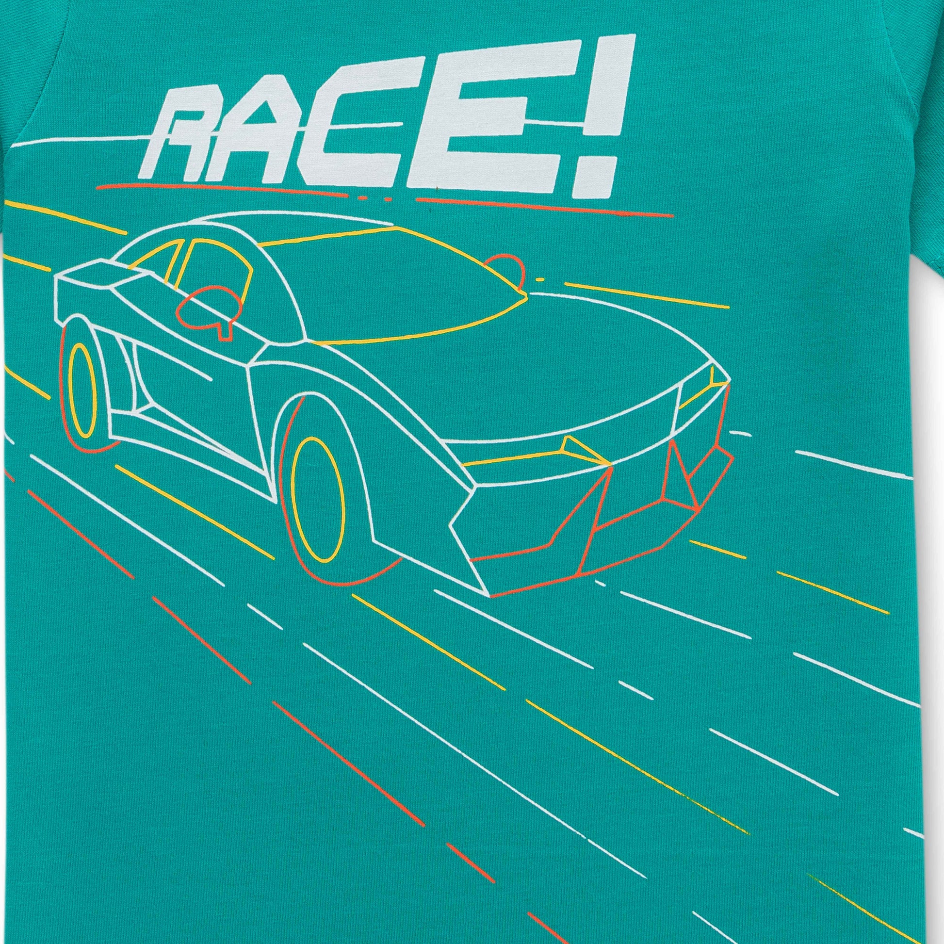 "Boys' Printed T-Shirt Combo – Pack of 3 (Excavator, Race Car & Train Designs)"
