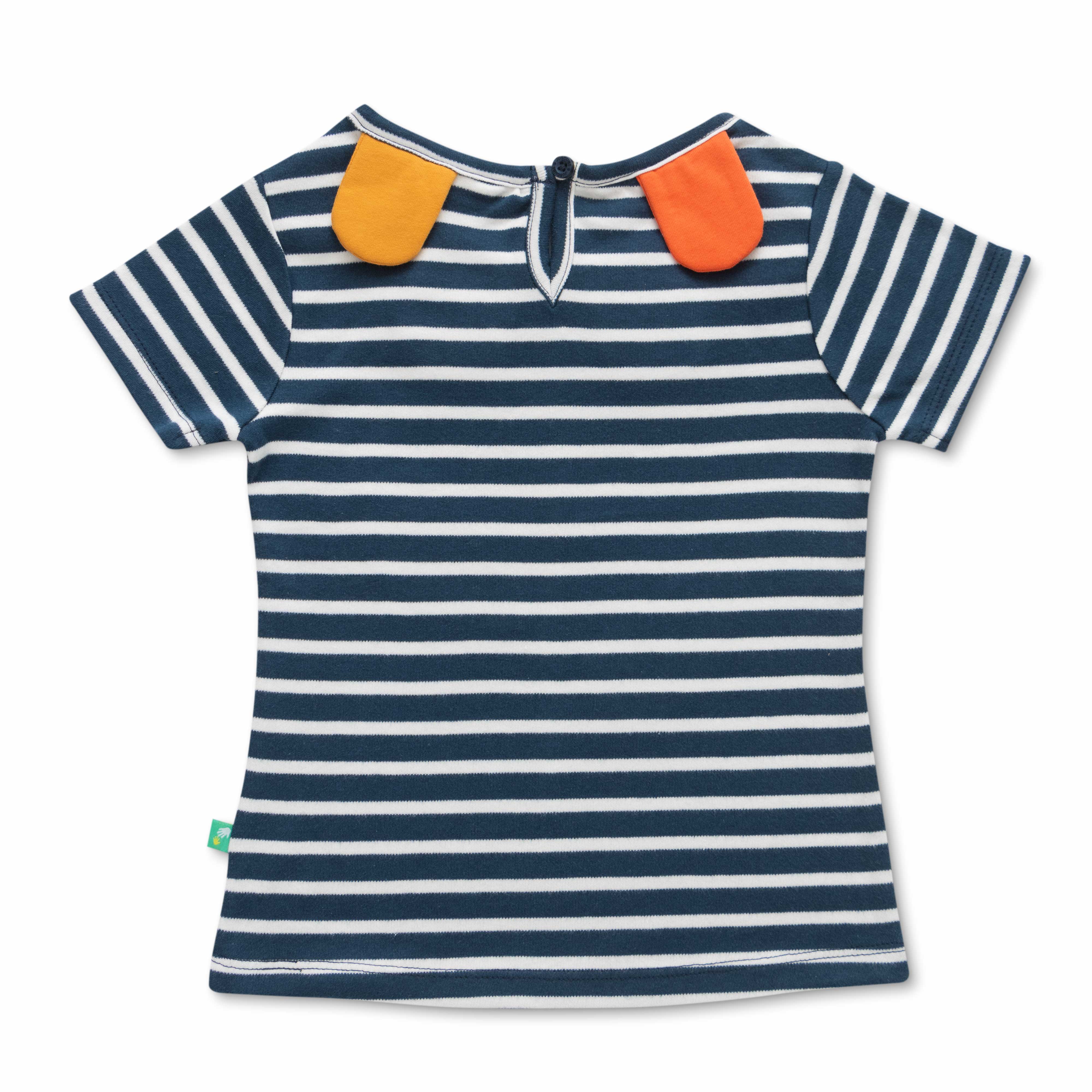 Girls Jersey Toddlers Embroidered T-Shirt - Navy Blue