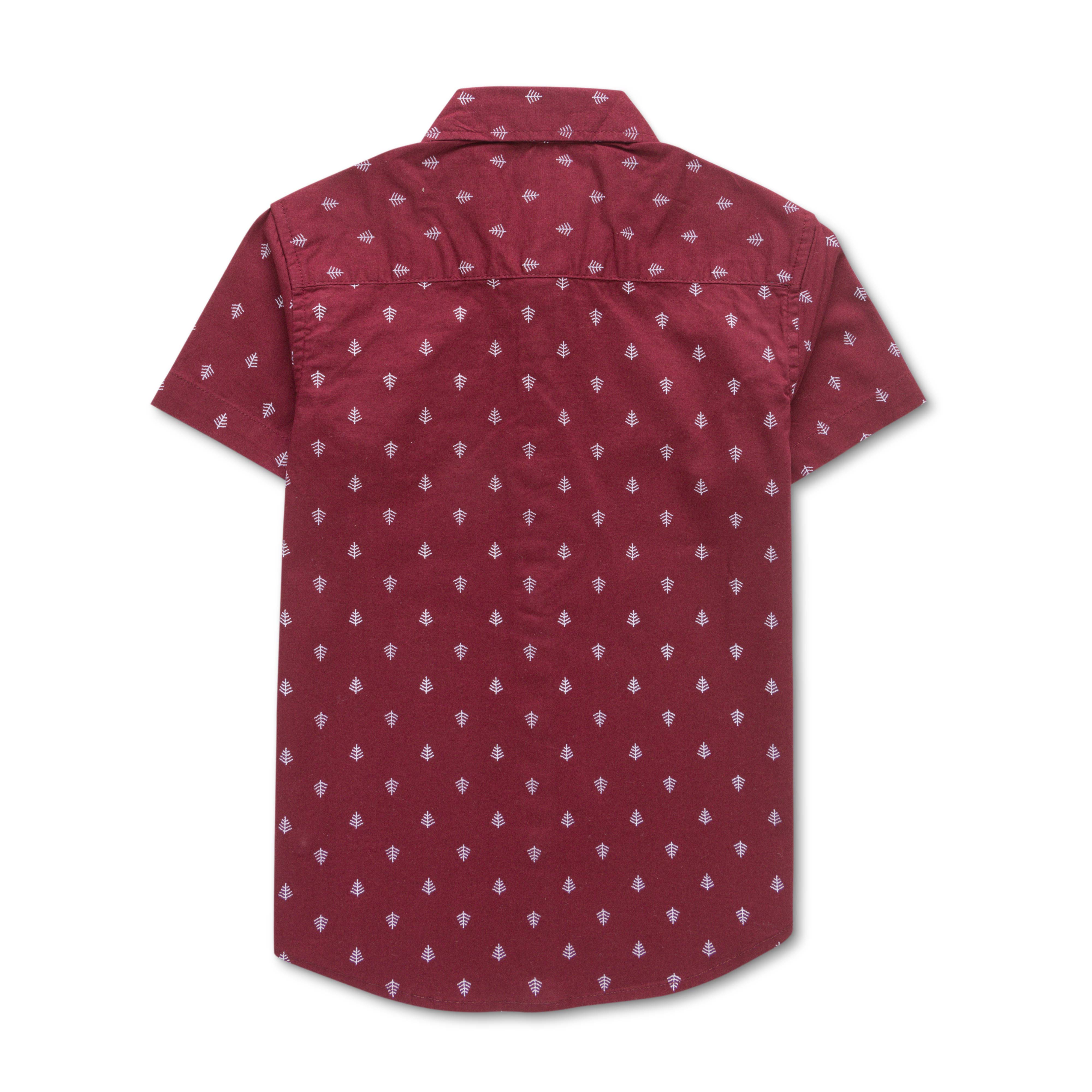 Boys Regular Fit Graphic Print Casual Shirt-Merron