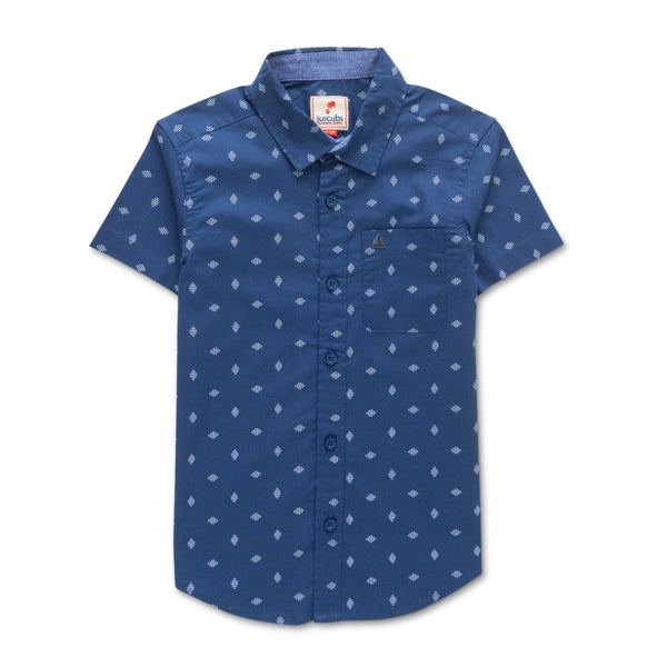 JusCubs Boys Regular Fit Graphic Printed Casual Shirt-Blue