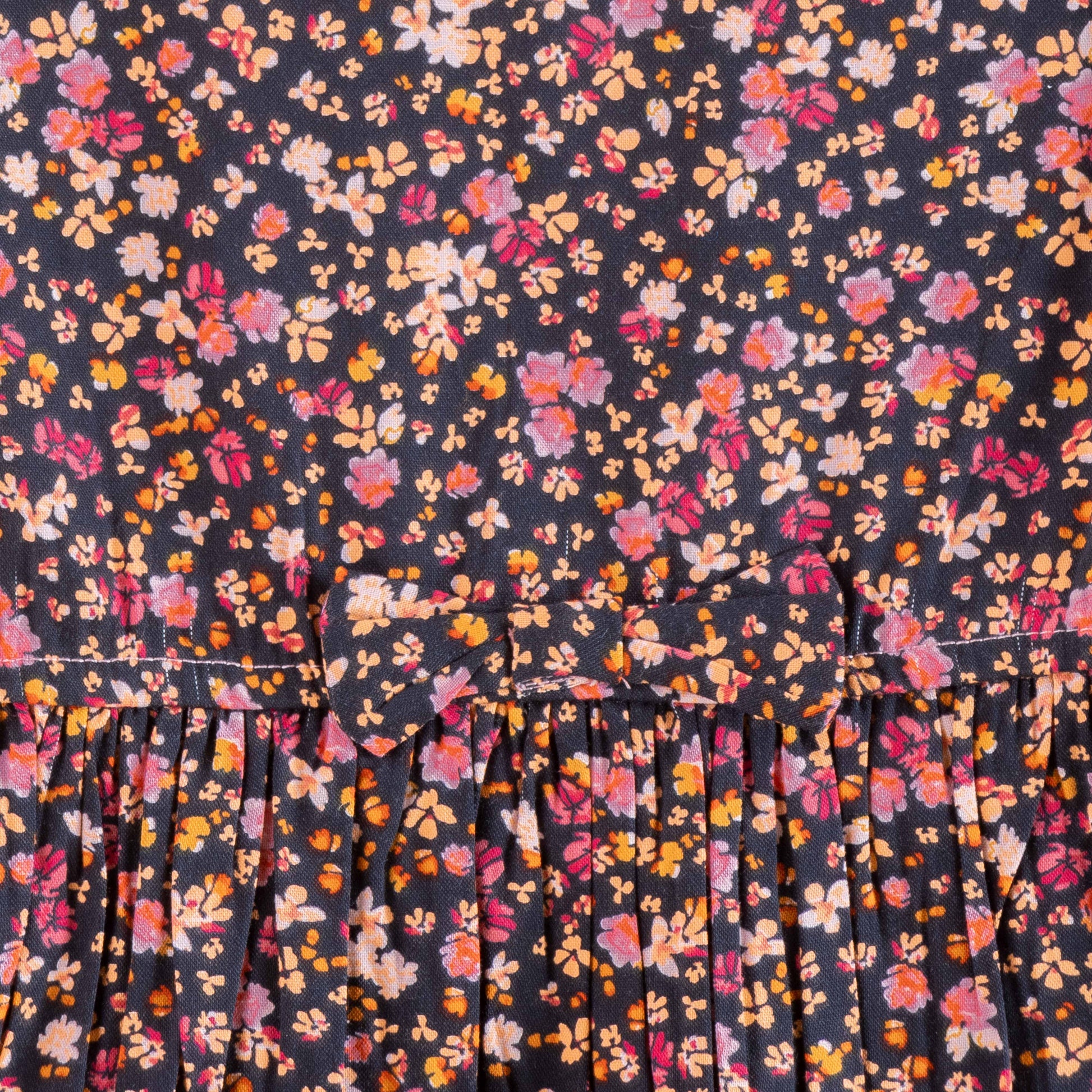 Girls  Cap Sleeve All over Print Dress - Black