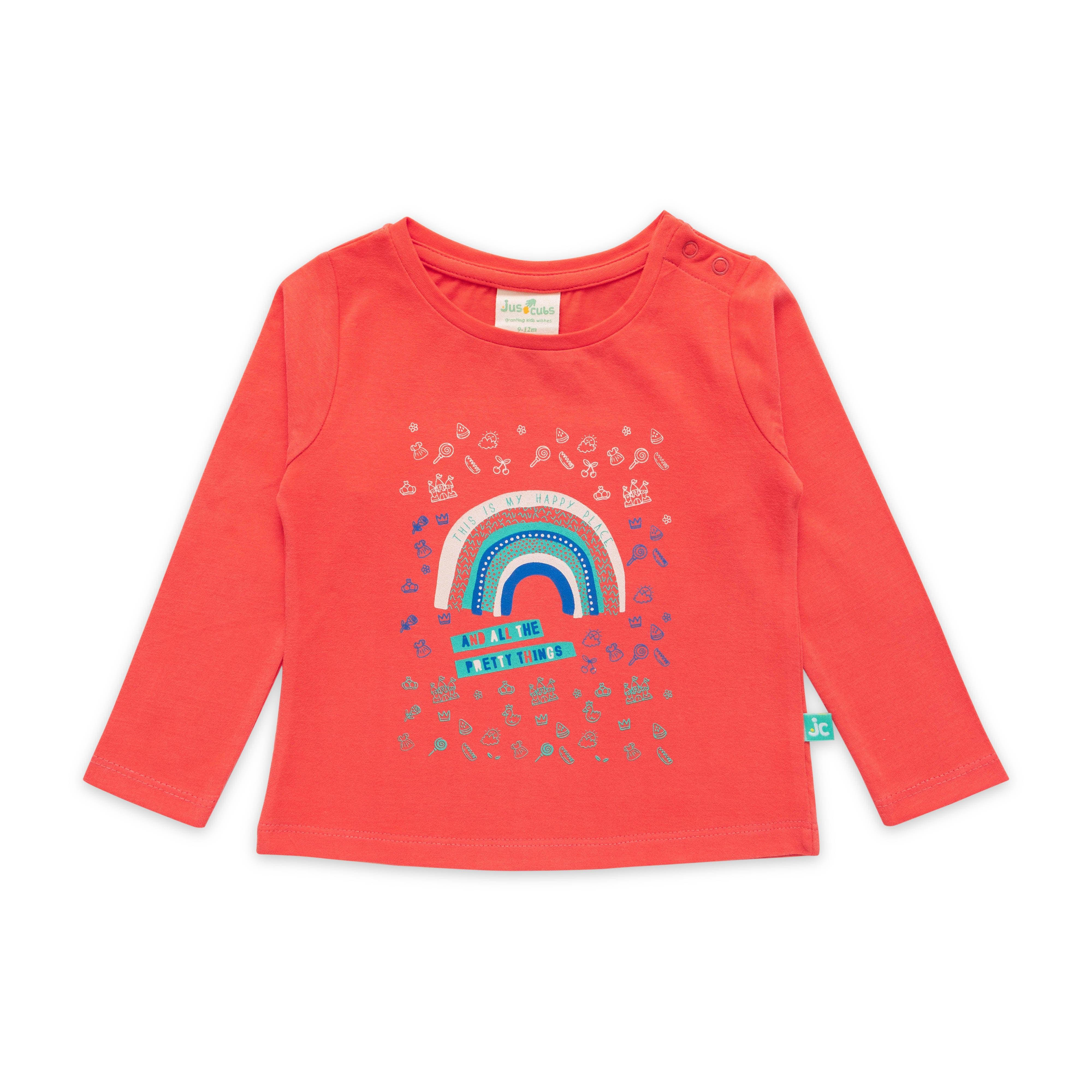 Baby Girls Graphic Printed Full Sleeve T Shirt - Juscubs
