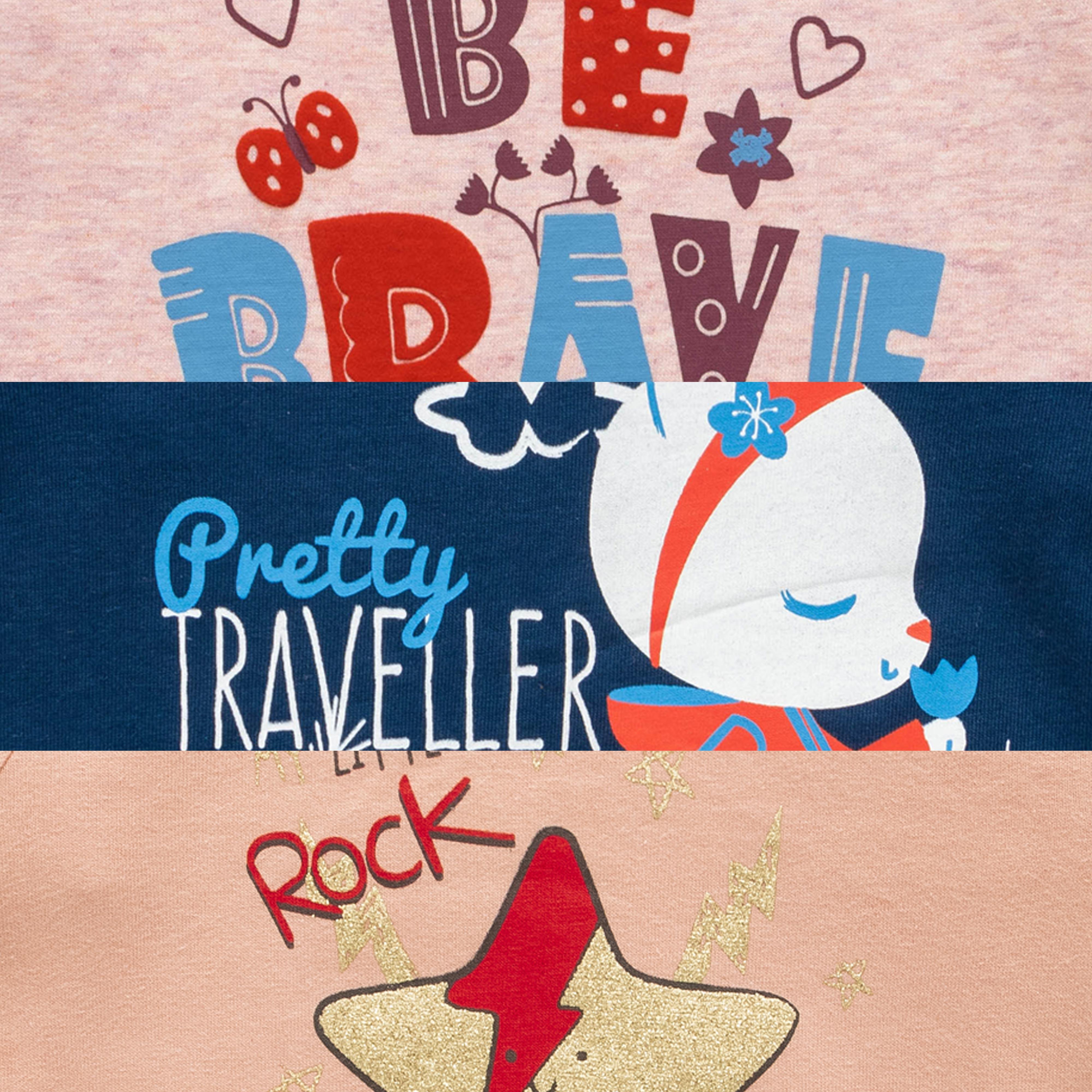 Baby Girls Graphic Printed T Shirts Combo Pack - Juscubs