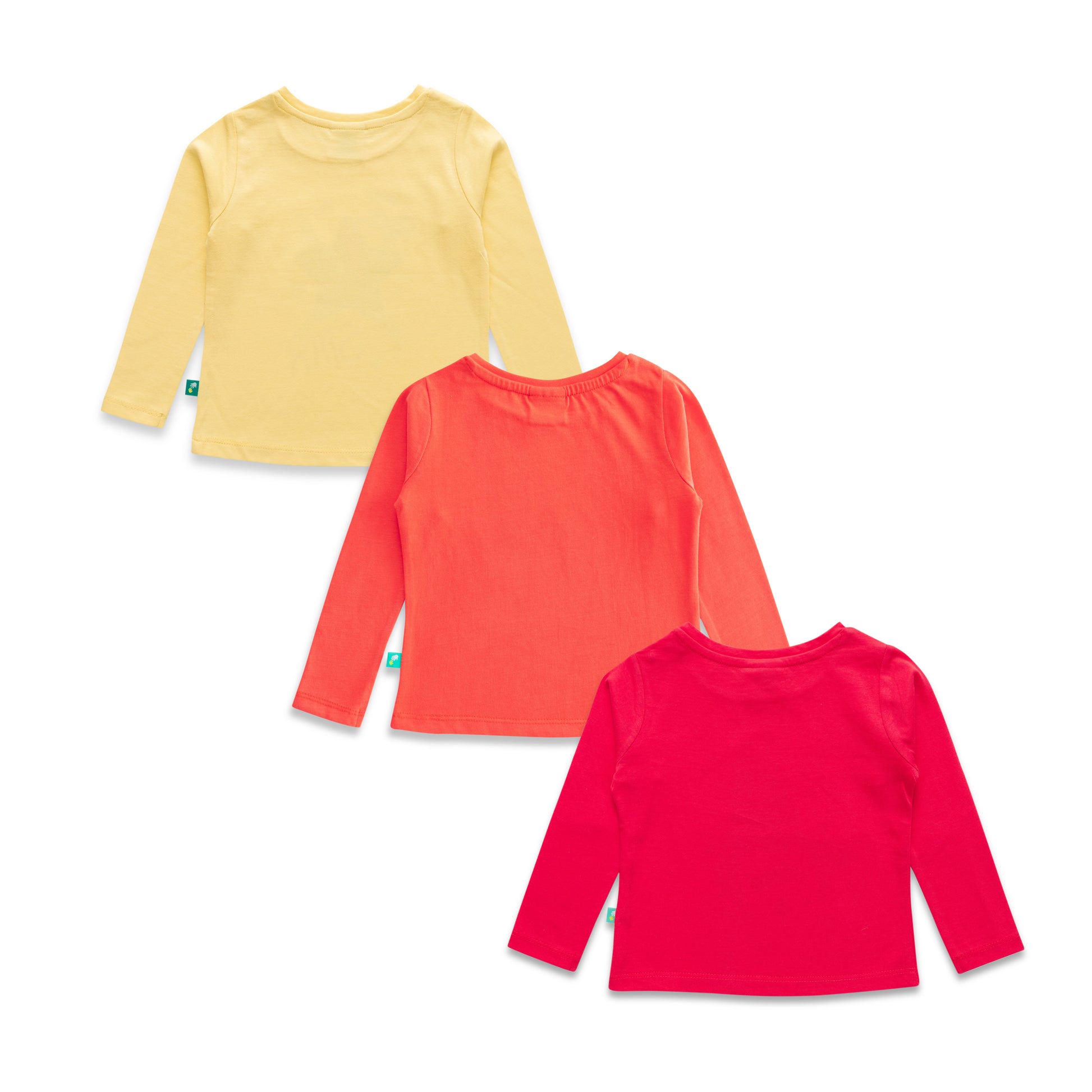 "Baby Girls' Full Sleeve Cotton T-Shirts – Pack of 3 (Unicorn, Rocket & Star Prints)"