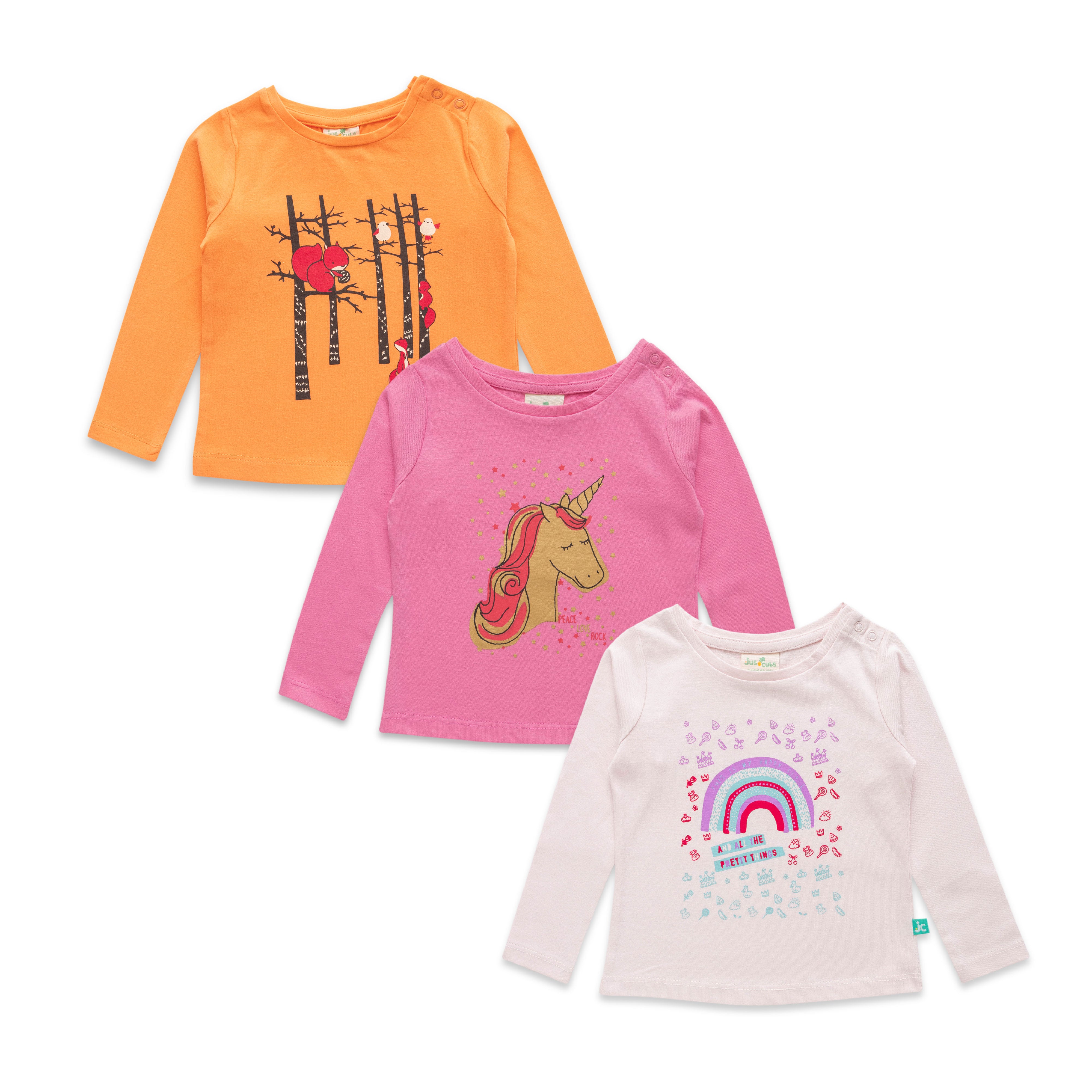 Baby Girls Graphic Printed T Shirts Combo Pack