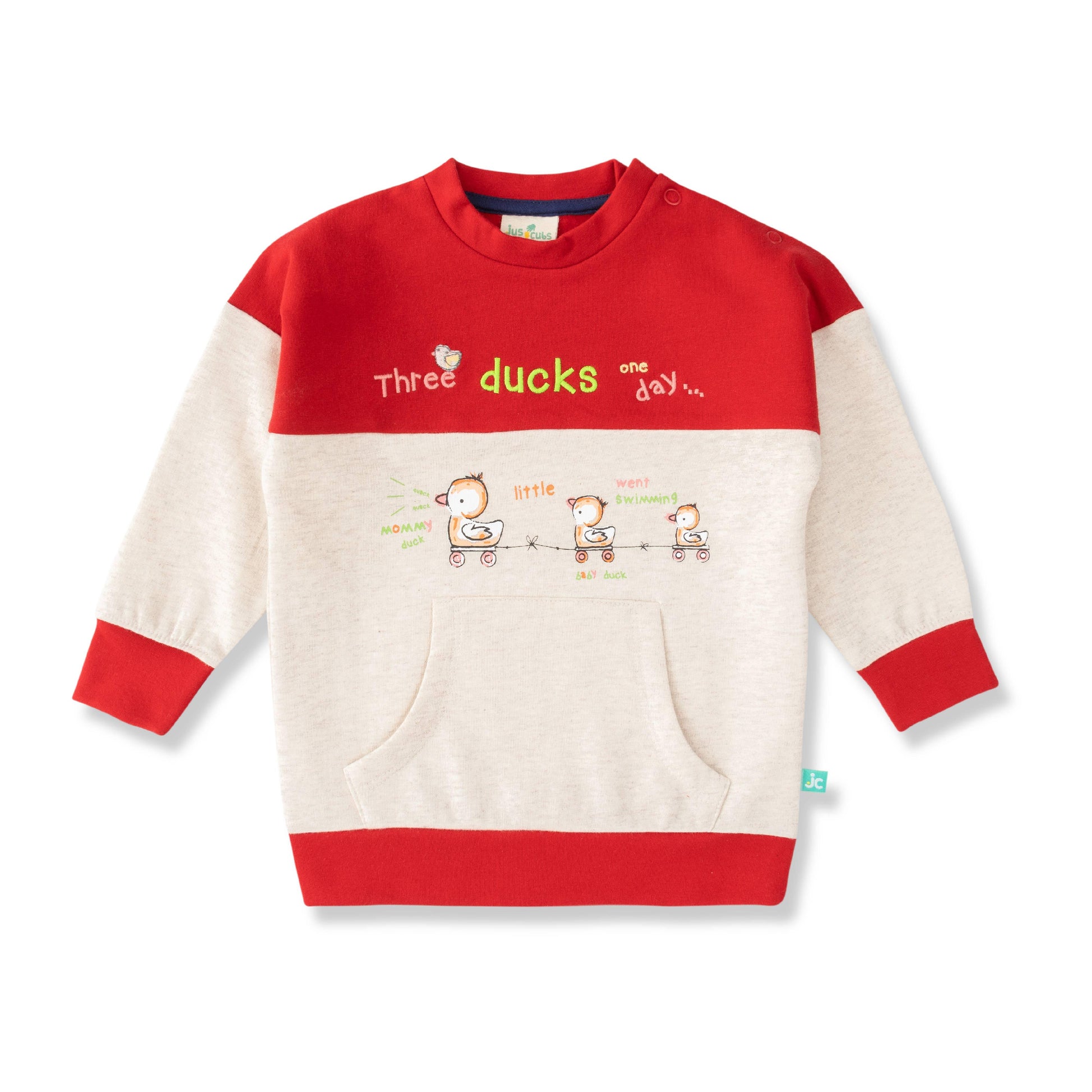 Baby Boys Full Sleeve Three Ducks One Day Printed Sweatshirt