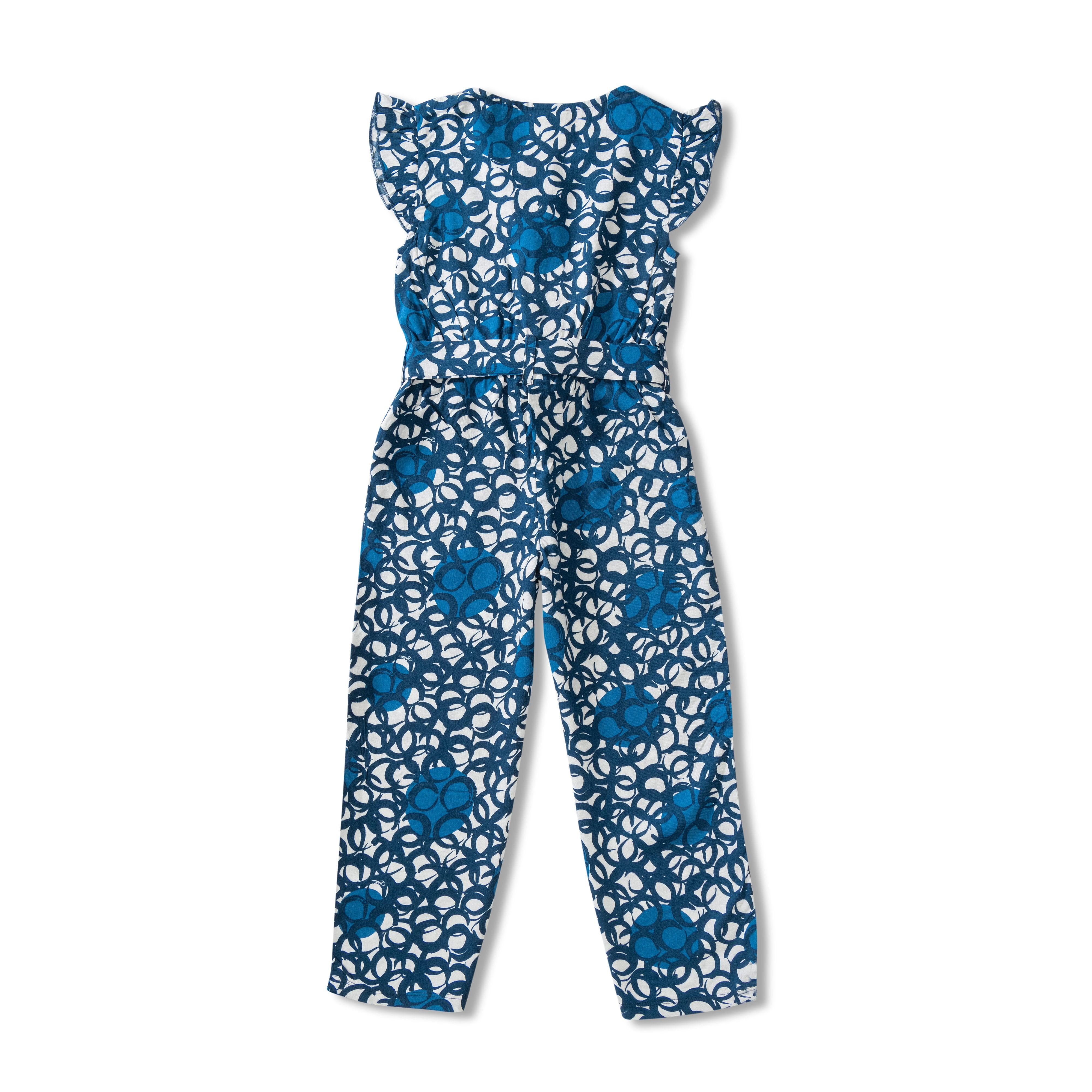 Young Girls All Over Printed Sleeveless Jump suit - Juscubs